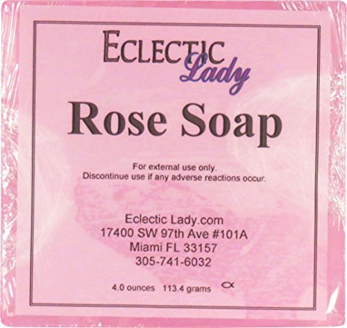 Wild Rose Glycerin Soap Bar by Eclectic Lady - 4oz Natural Handmade Soap for Dry Skin, Sensitive Skin Care, Vegan Bath & Body - Perfect for Daily Cleansing, Gift Sets & Spa Relaxation