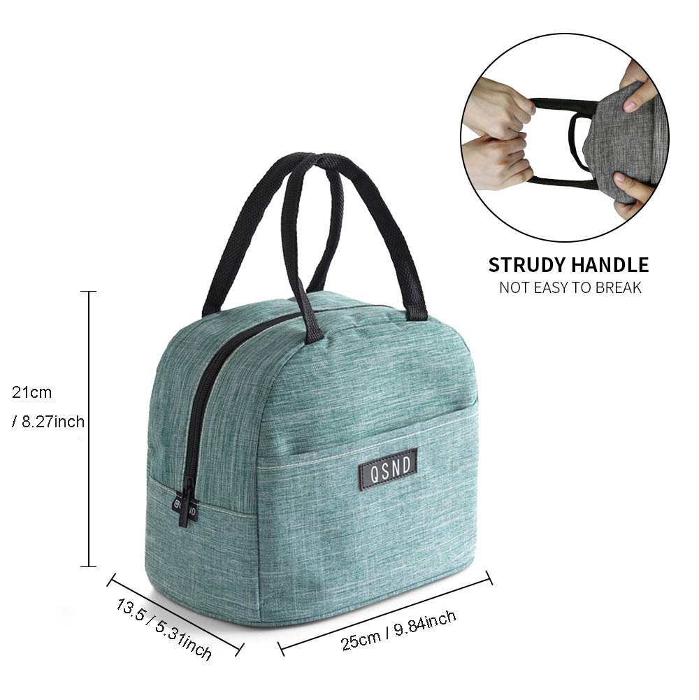 HiPretty 2 Pack Insulated Lunch Bags for Kids & Adults - Leakproof Freezable Lunch Tote for School, Work & Picnics - Gray & Green Reusable Lunch Box for Boys, Girls, Women & Men