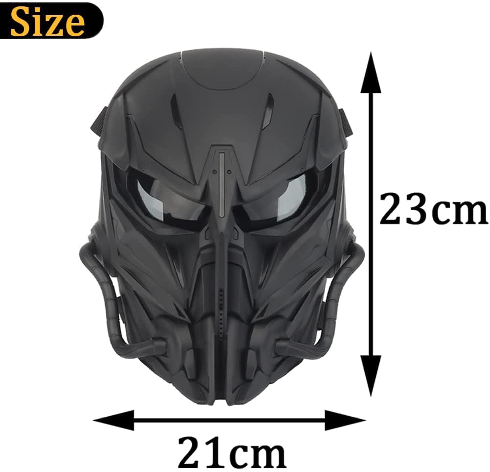 Tactical Airsoft Skull Full Face Mask with Anti-Impact PC Lens - Dual Mode Adjustable Design for Paintball & Airsoft Games - Perfect for Outdoor Sports & Military Training