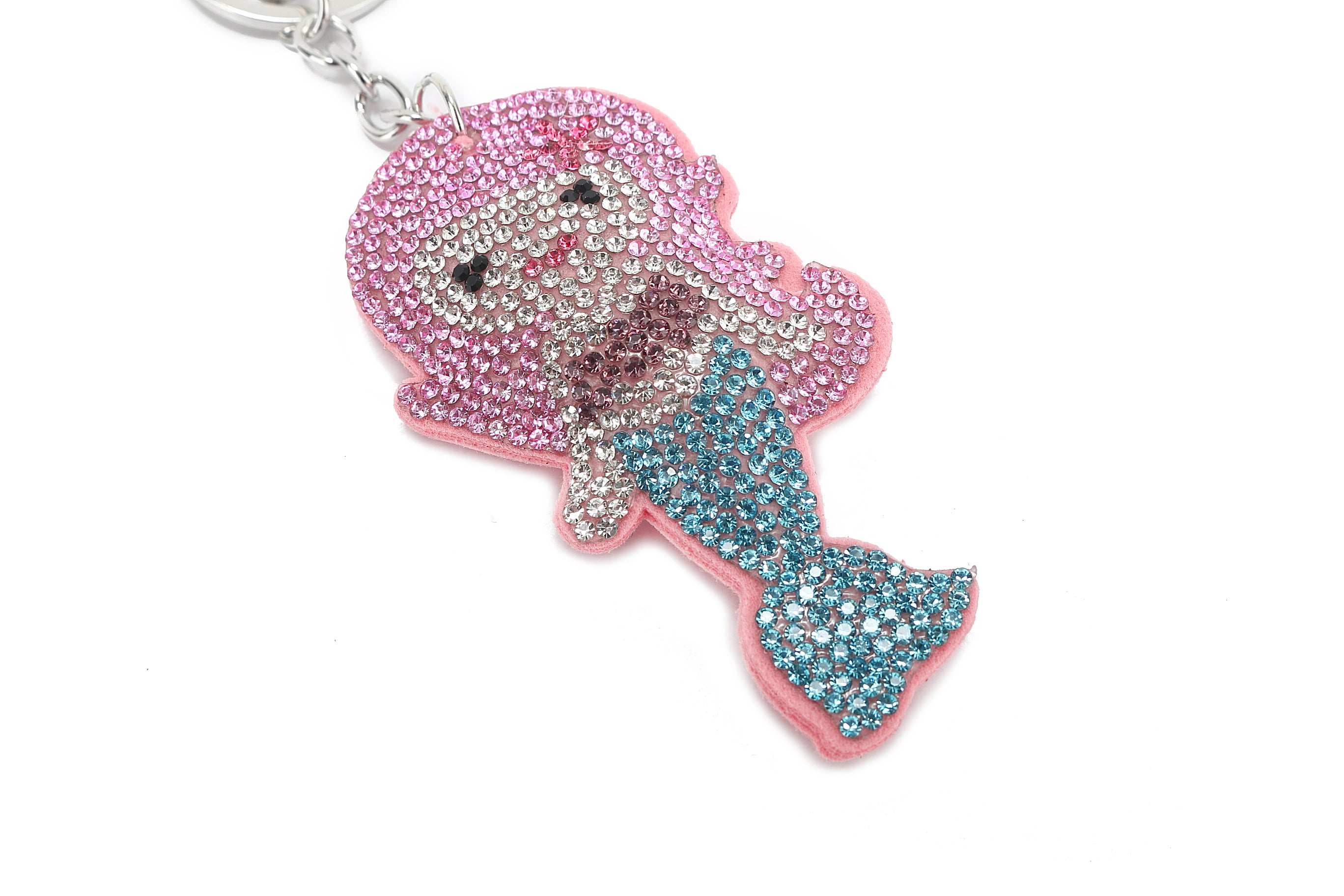 Sparkling Crystal Mermaid Pink Bag Charm - Elegant Handbag Accessory for Women | Perfect for Purse, Backpack & Keychain Decoration