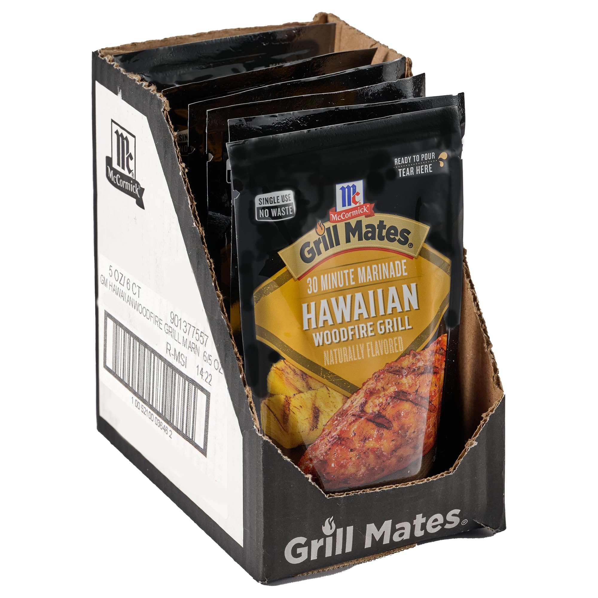 McCormick Grill Mates Hawaiian Woodfire Grill Marinade - 30 Minute Seasoning for Chicken, Beef & Pork - 5 oz (Pack of 6) - Perfect for BBQ, Grilling & Outdoor Cooking