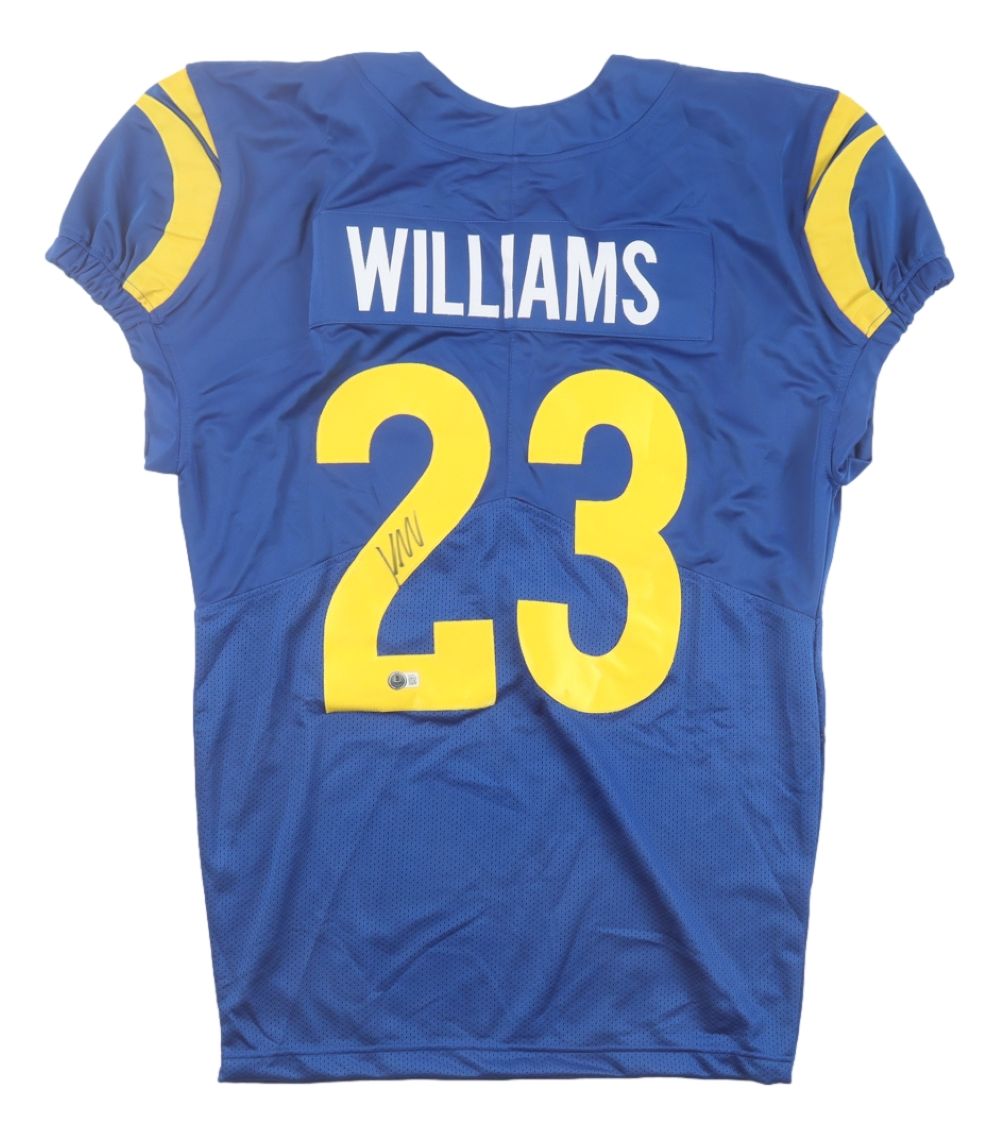 Kyren Williams Los Angeles Rams Signed Blue Pro Cut Football Jersey - Authentic NFL Memorabilia for Collectors & Fans - Perfect for Display, Gifting, and Game Day