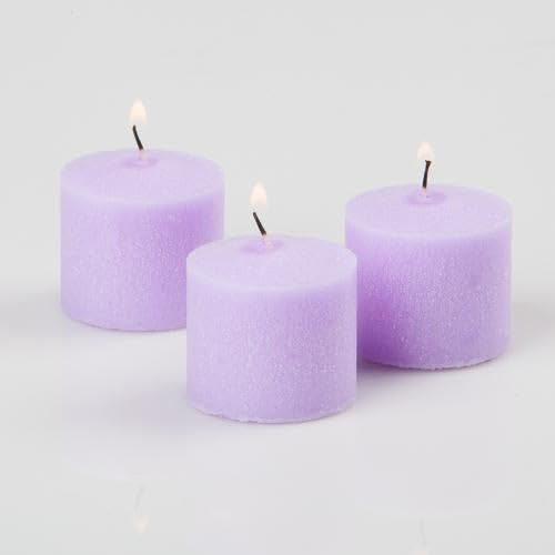 144-Pack Richland Unscented Lavender Votive Candles with 144 Clear Glass Eastland Votive Holders - Perfect for Weddings, Spa Decor, and Home Aromatherapy