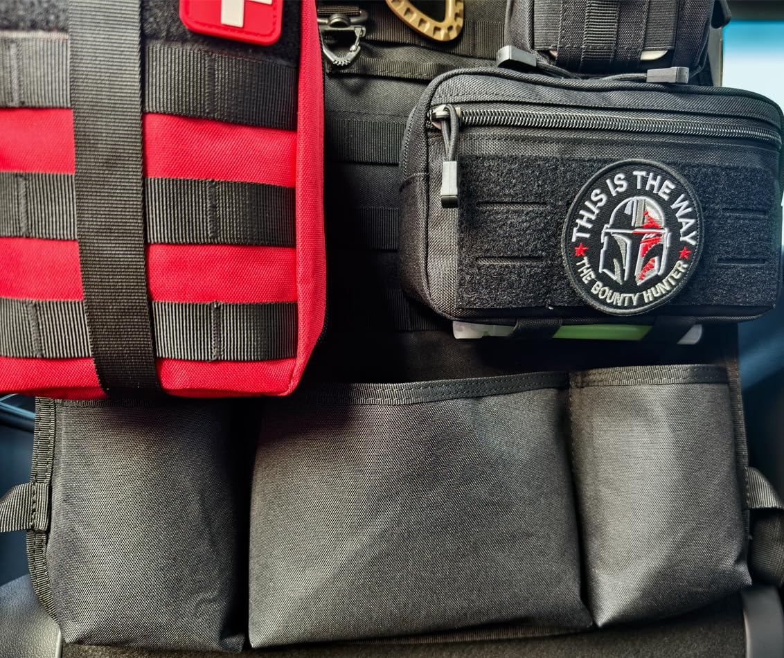 Tactical Molle Seat Back Organizer - Universal Car Seat Cover Organizer Panel with Multiple Pouches for Storage (Black) | Perfect for SUV, Truck & Off-Road Vehicle Organization