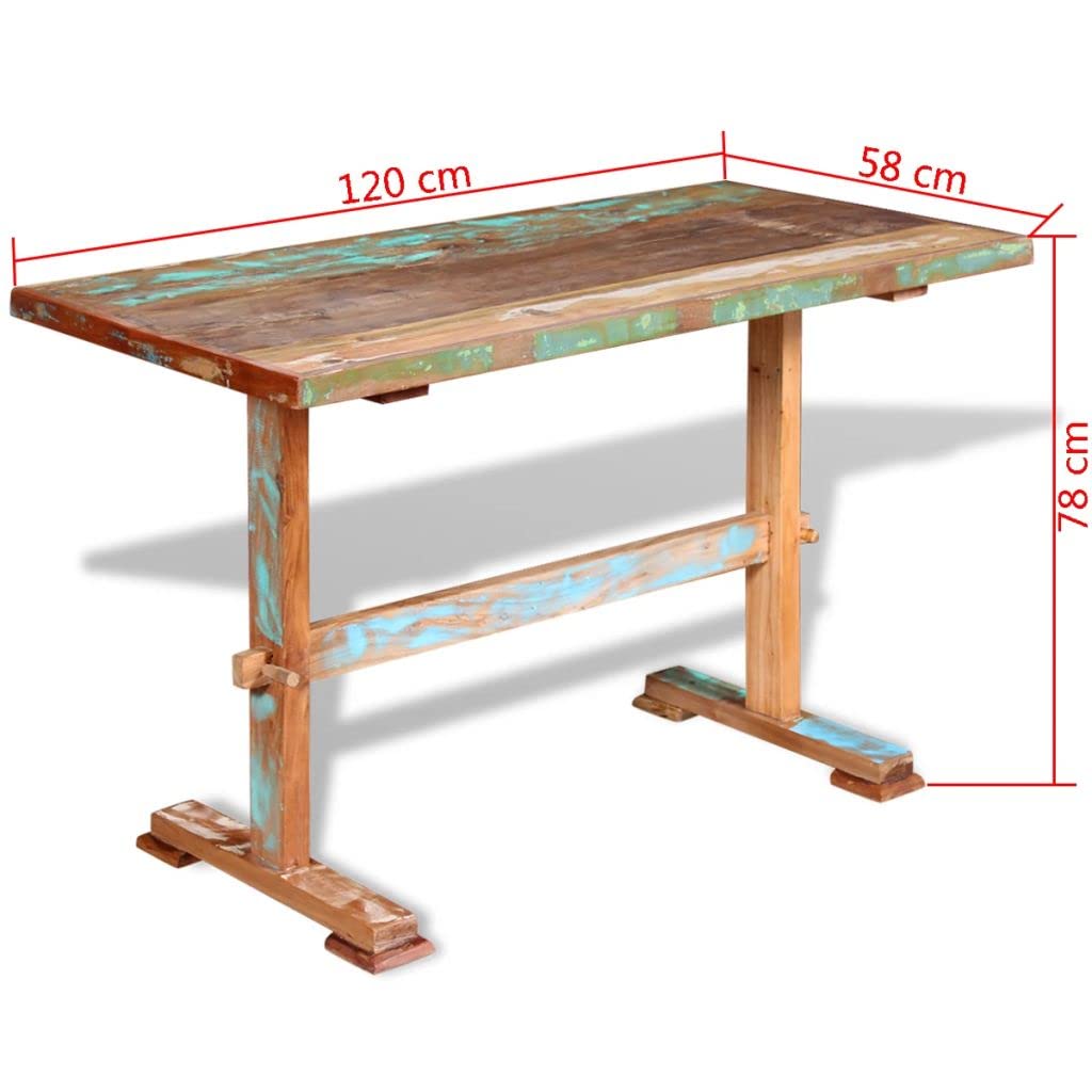 Estink Pedestal Dining Table - 47.2x22.8x30.7 Inch Brown Reclaimed Wood Kitchen Table with Sturdy Base | Perfect for Small Spaces, Breakfast Nooks & Cozy Family Dinners