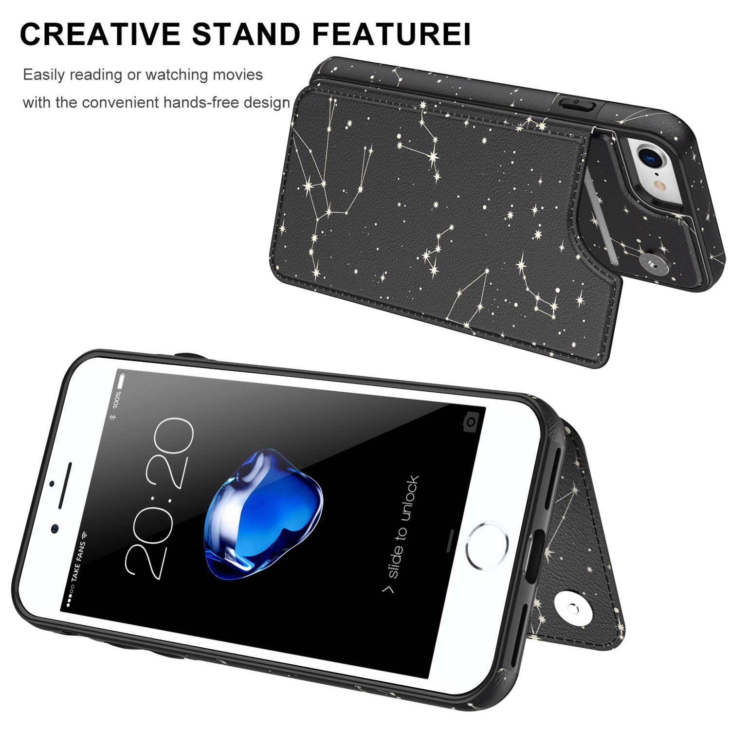 Premium Leather Wallet Case for iPhone SE 2022/2020/8/7 - Floral Design Protective Phone Cover with Card Slots | Perfect Gift for Women & Girls | Ideal for Everyday Use, Travel & Work