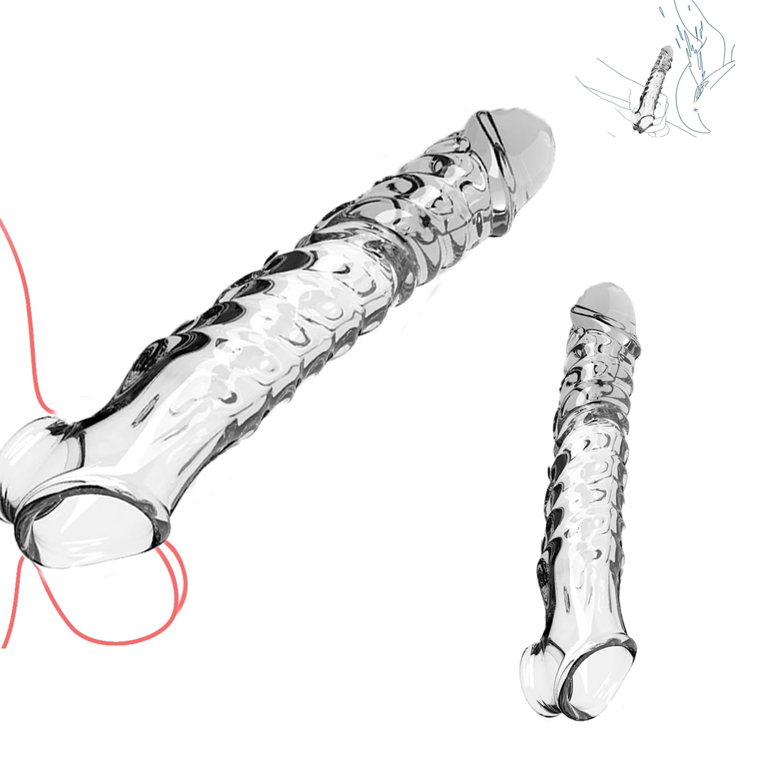 Premium Transparent Penis Sleeve & Extender for Men - Girth Enhancer, Couples Sex Toy with Extension & Pump Features for Enhanced Pleasure - Perfect for Spicing Up Intimate Moments & Role Play Scenarios