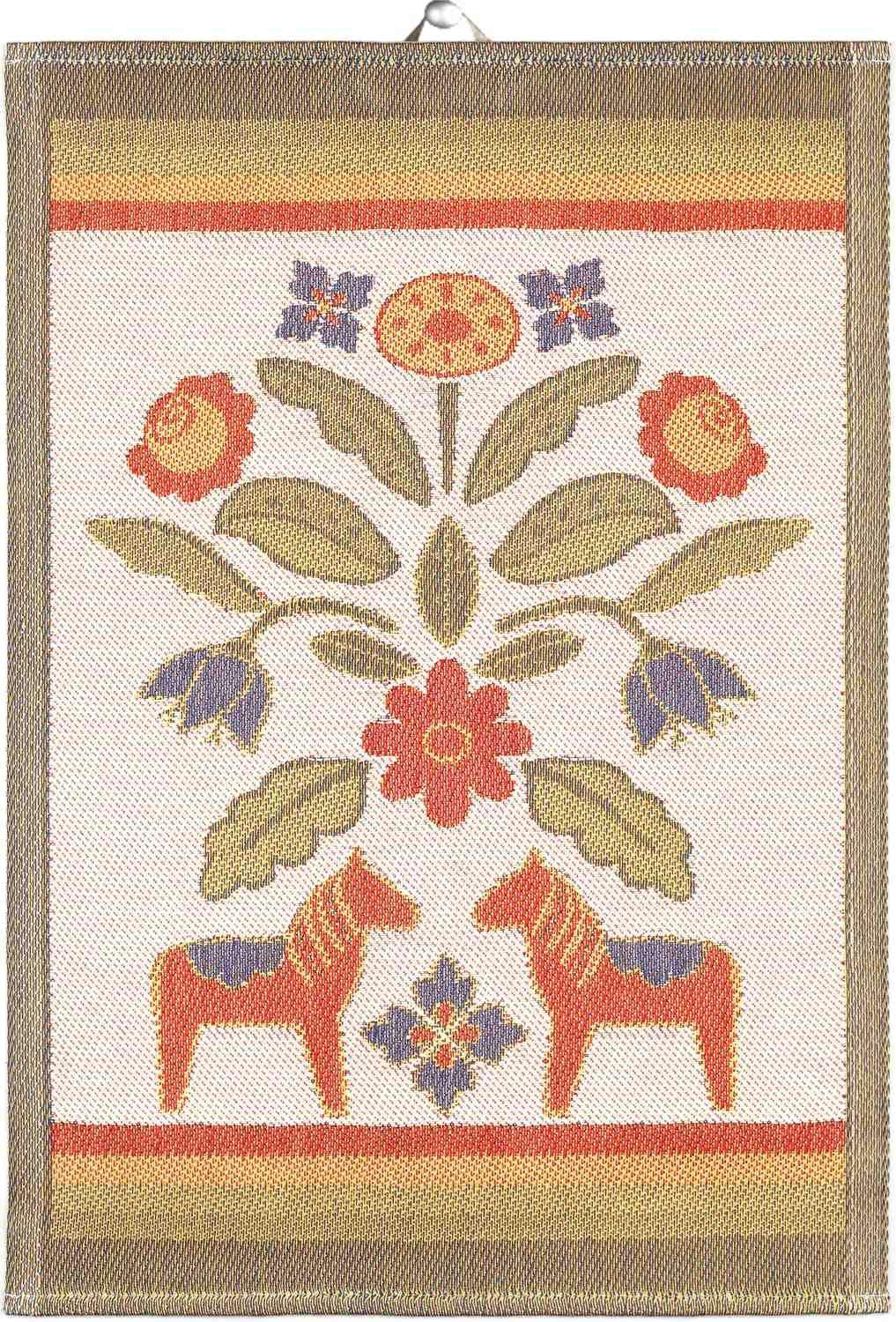 Ekelund Weavers Kurbitsblom Cotton Hand Towel - Traditional Swedish Design for Kitchen & Bathroom | Soft & Absorbent for Everyday Use