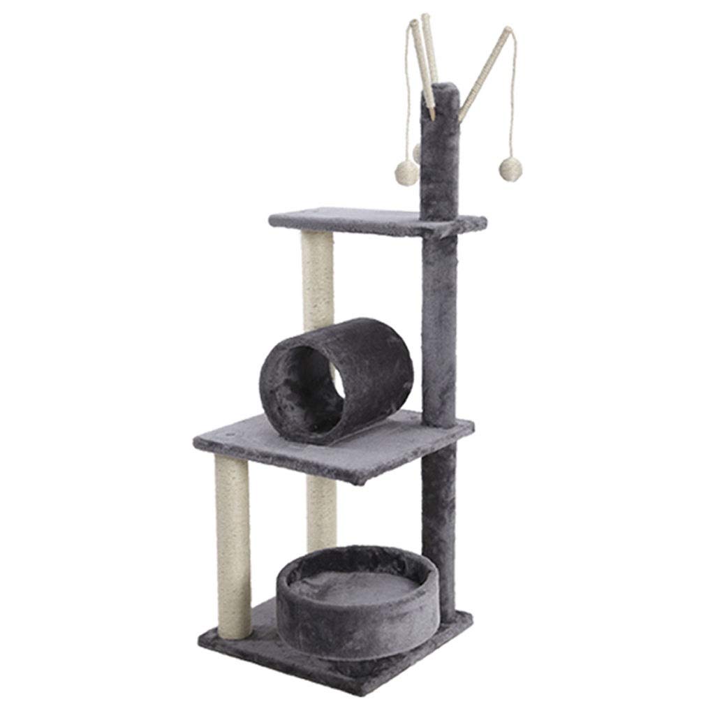 Premium Cat Tree with Scratching Posts & Condo - Multi-Level Kitten Activity Tower & Play House for Indoor Cats - Durable Gray Cat Furniture for Climbing, Scratching & Play - Perfect for Small Spaces & Apartments