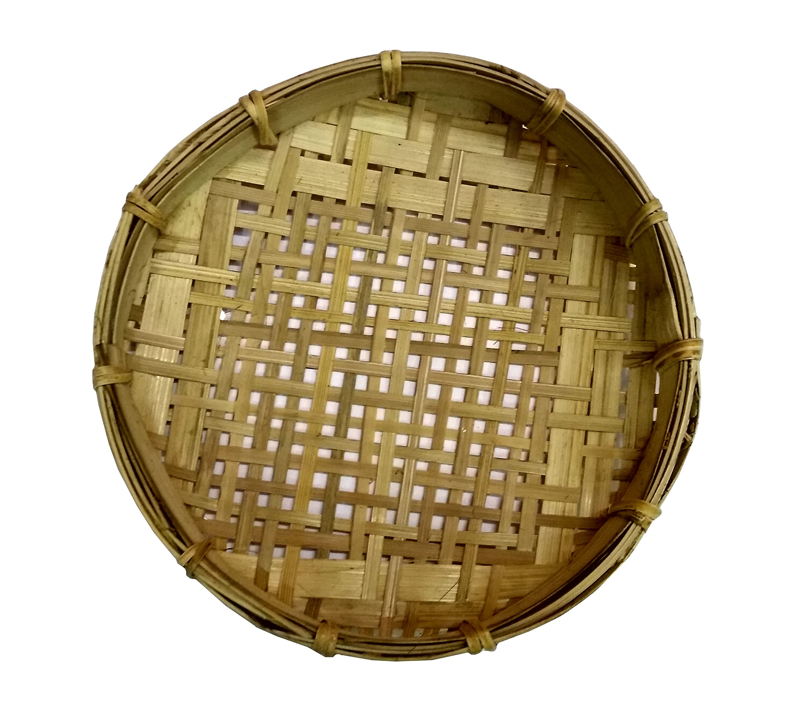 Handmade Rattan Placemats Set of 2 - Eco-Friendly Woven Round Table Mats for Dining, Kitchen, or Outdoor Picnic - Natural Fiber Home Decor (LHD-1216)