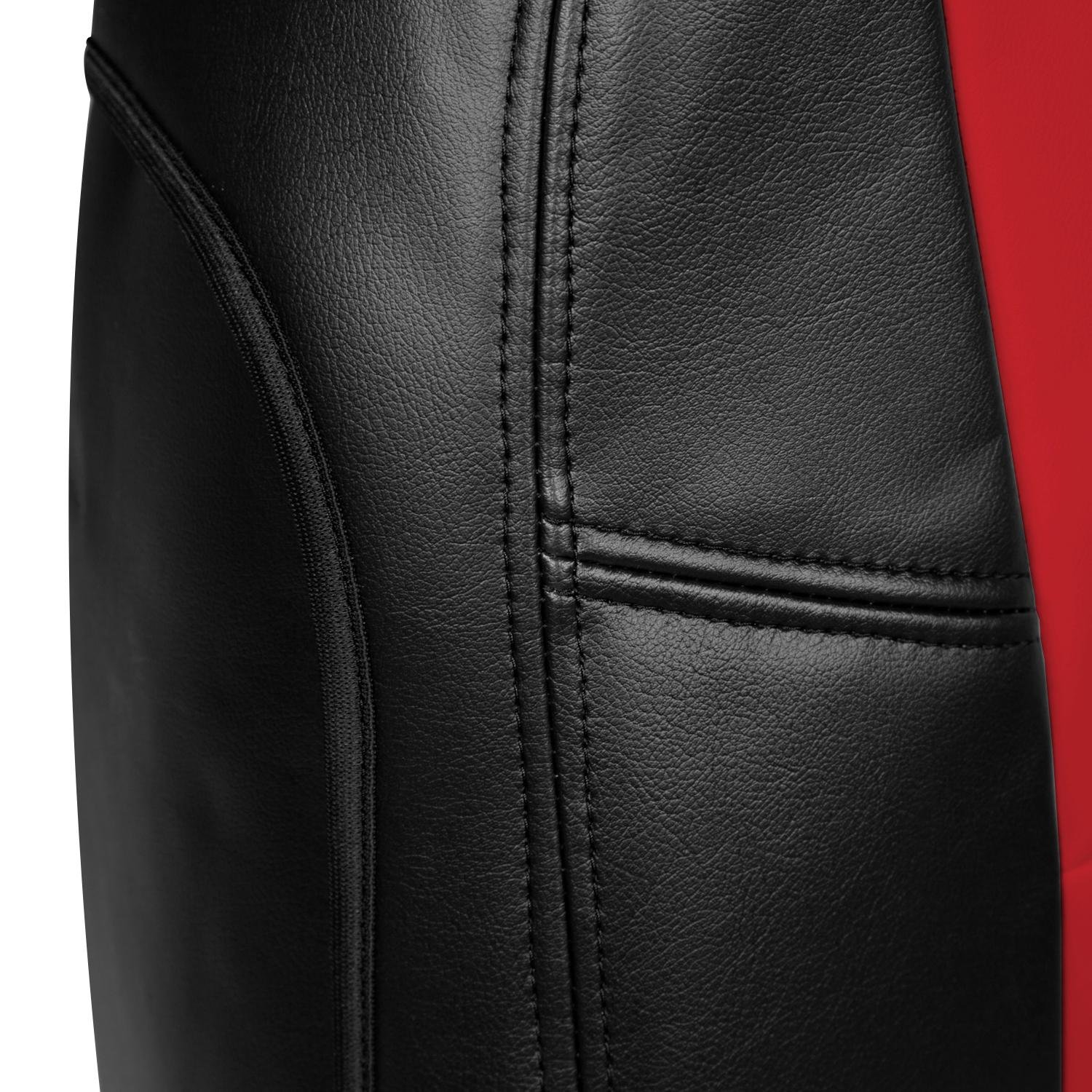 Premium Leatherette 2-Tone Seat Cover (Red/Black) for Hummer H2 - Custom Fit Front 50/50 Bucket Design | Durable Protection & Stylish Upgrade for Your Truck Interior
