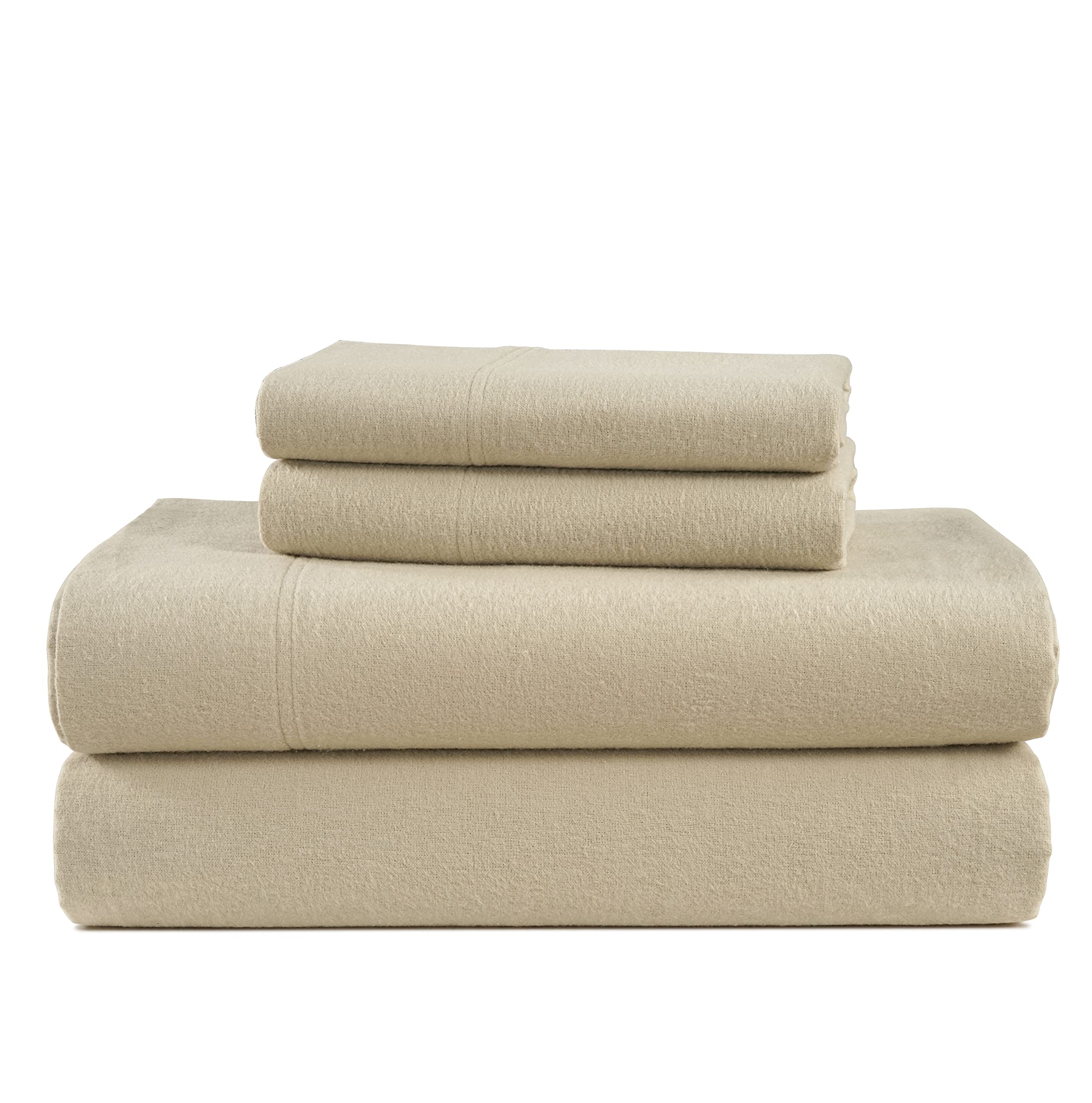 100% Cotton Flannel Sheets Set - Twin Size 3-Piece Luxury Bedding, Ultra Soft Brushed Flannel for Warmth, Lightweight Hotel Quality Sheets with 15