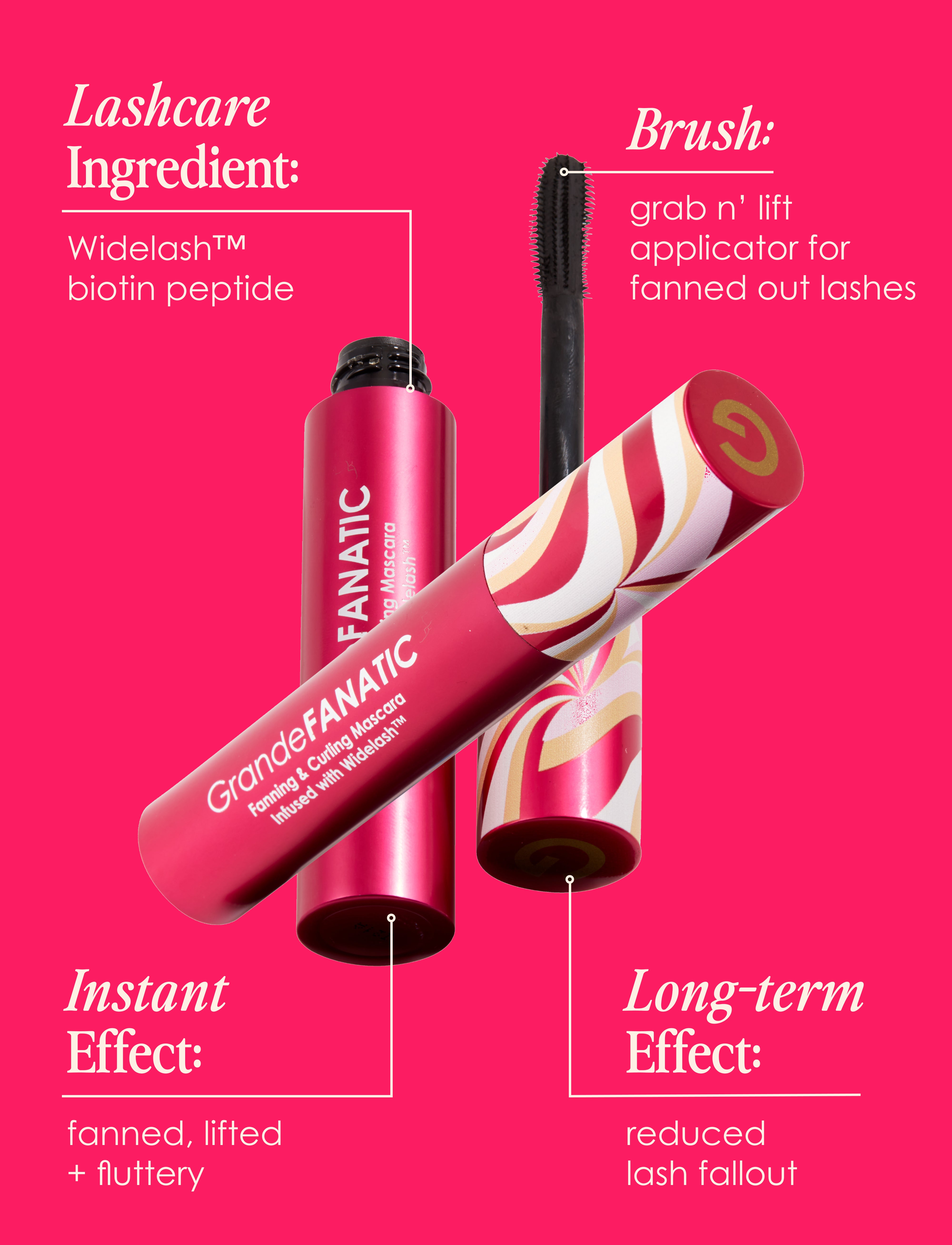 GrandeFanatic Fanning Curling Mascara - Volumizing & Lengthening for Dramatic Lashes | Perfect for Day to Night Makeup Looks