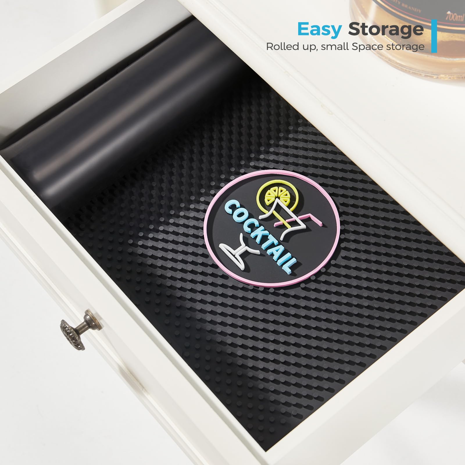 Dfynet Bar Mat for BEV by Black+Decker Cocktail Maker - Non-Slip, Dishwasher Safe, Colorful Drink Coasters - Perfect for Home Bars, Parties & Cocktail Making