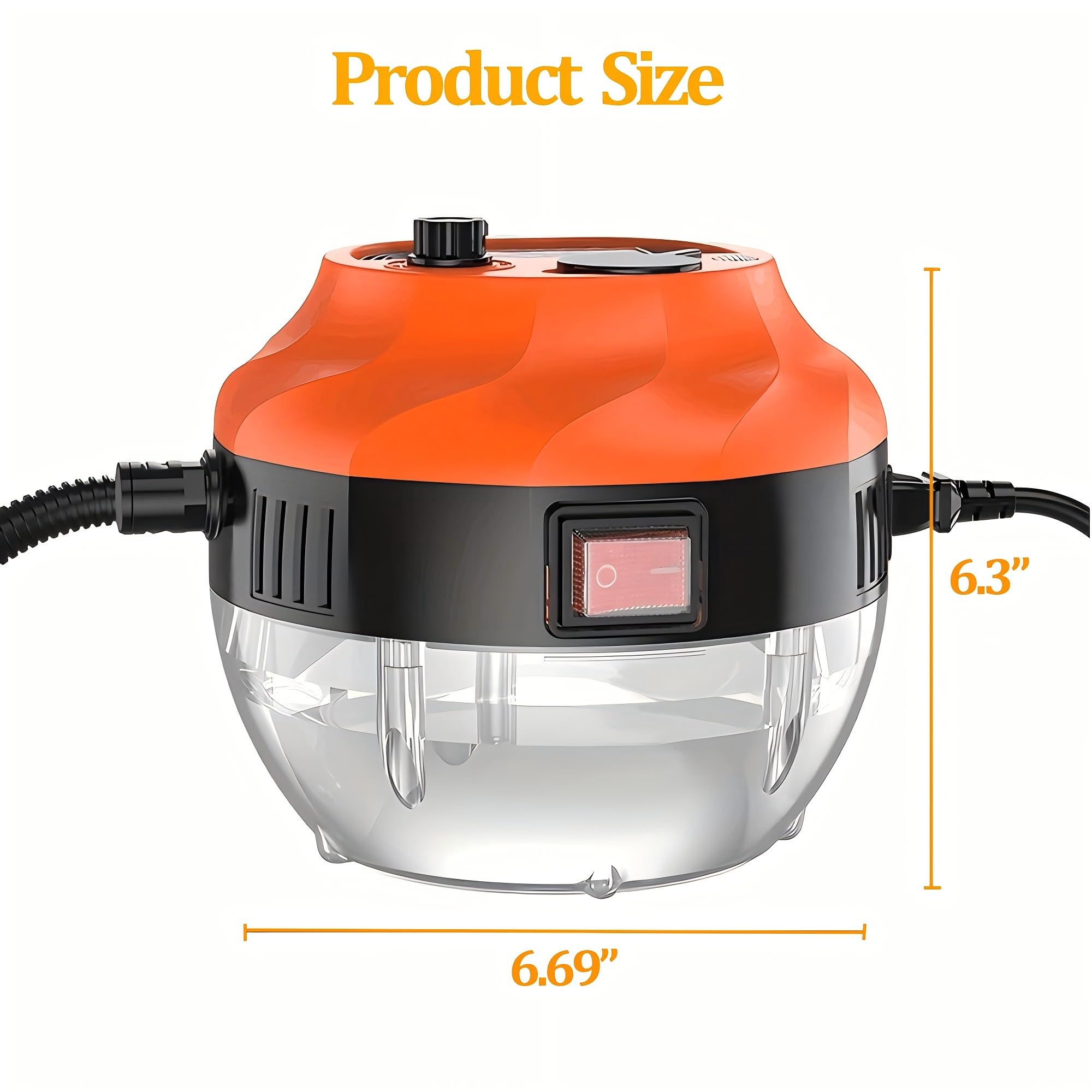 2500W High Pressure Handheld Steam Cleaner - Portable Home & Car Steamer for Upholstery, Kitchen, Bathroom | Powerful Deep Cleaning for Floors, Tiles & Grout | Multi-Surface Steam Mop for Pet Hair & Stains