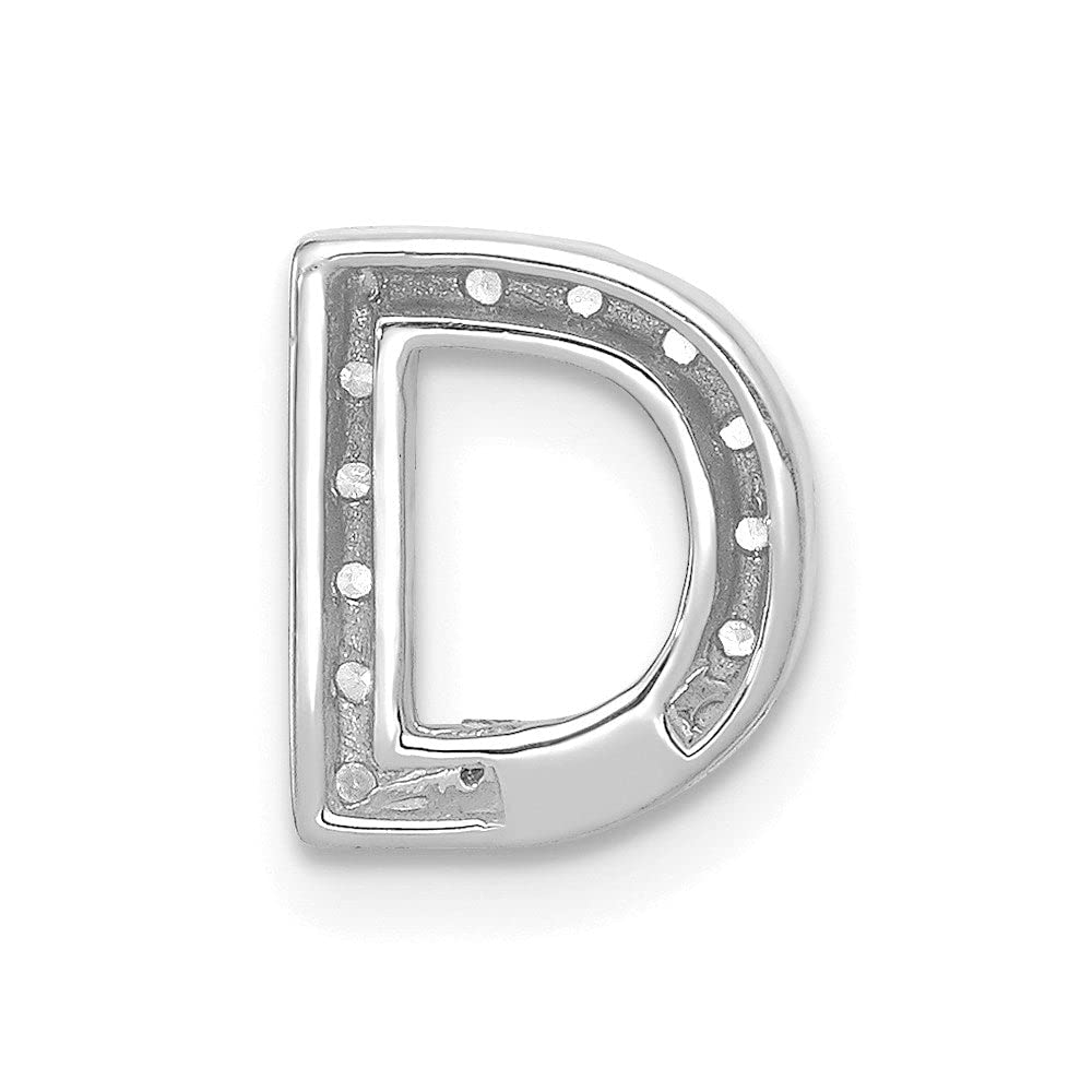 14K White Gold Diamond Letter D Initial Charm Pendant Necklace - GLD-AZ-PM5221D-016-WA - Perfect for Birthdays, Anniversaries & Personalized Gifts