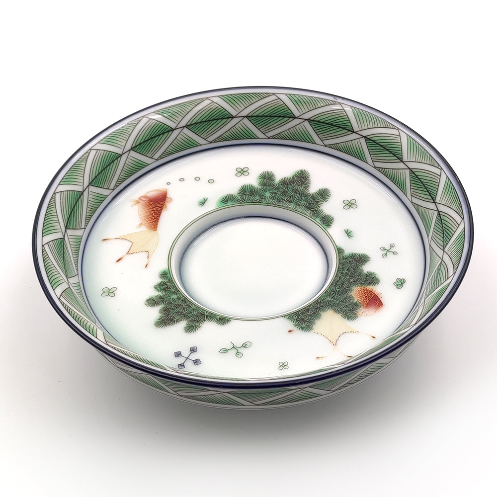Hand-Painted Enamel Polychrome Porcelain Goldfish Gaiwan Tea Set - Traditional Chinese Tea Cup with Lid & Saucer for Loose Leaf Tea Ceremony, Gift & Home Decor