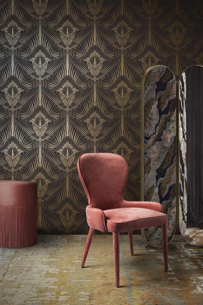 Divine Savages Gershwing Gold Peel and Stick Wallpaper - Self-Adhesive Removable Wallpaper for Bedroom, Living Room, Home Decor - Vintage Floral Pattern Wallpaper Roll (24