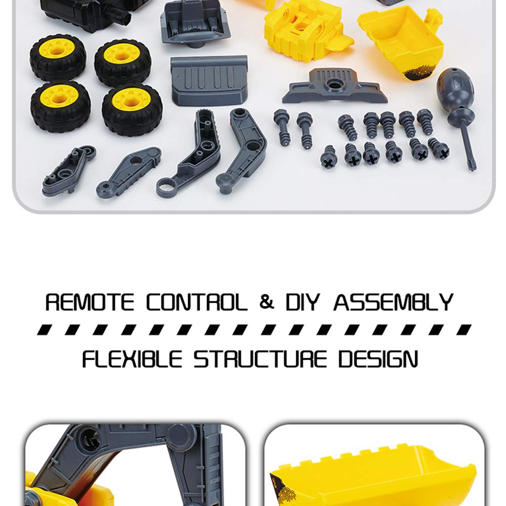 2-in-1 Take Apart Construction Toy Set - DIY Assembly Truck & Excavator with Power Drill Tools - STEM Learning Building Toys for Kids Ages 3+ - Perfect for Pretend Play, Birthday Gifts & Classroom Activities