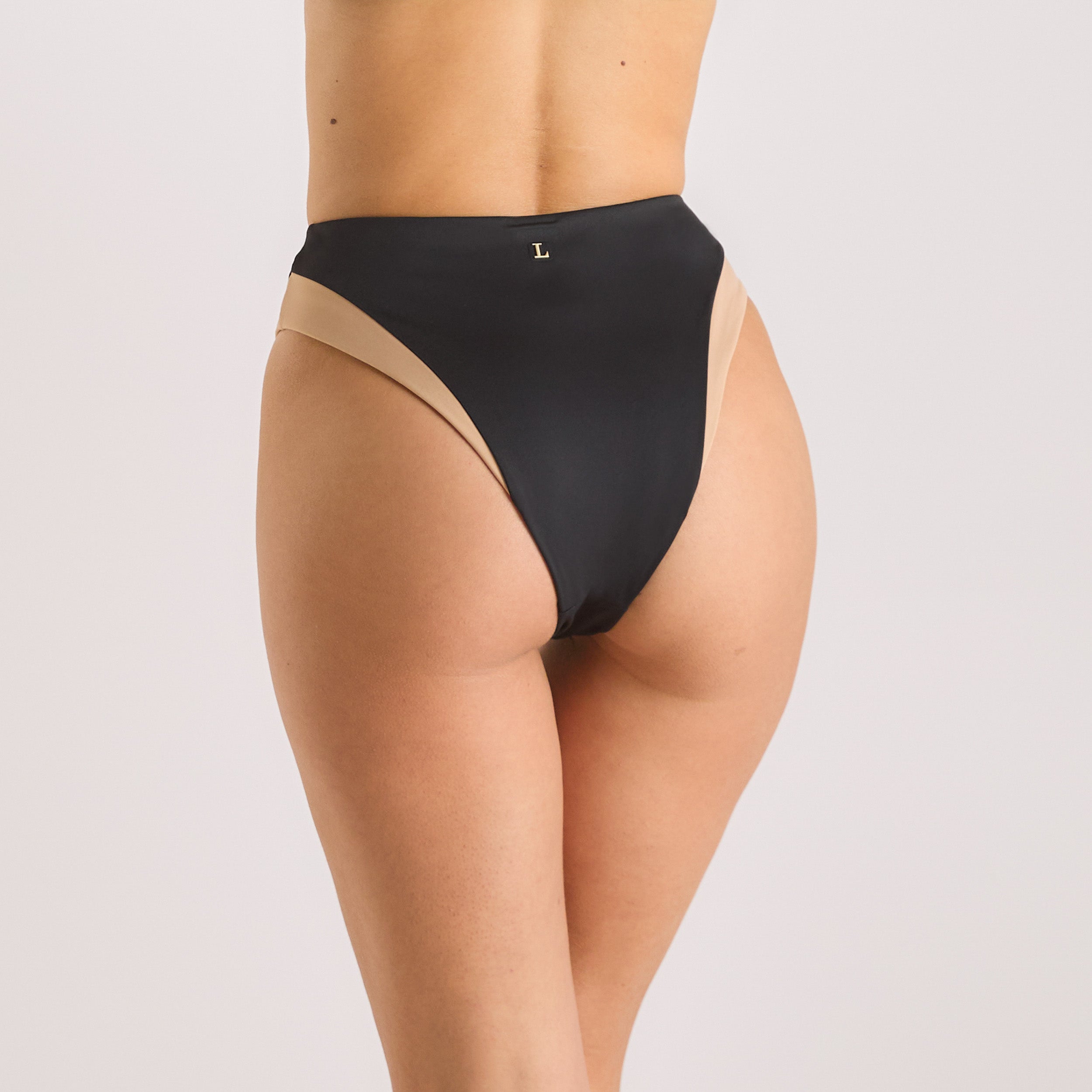 Monaco High Waisted Brazilian Bikini Briefs for Women - Sexy Black Swimwear for Beach, Pool & Vacation