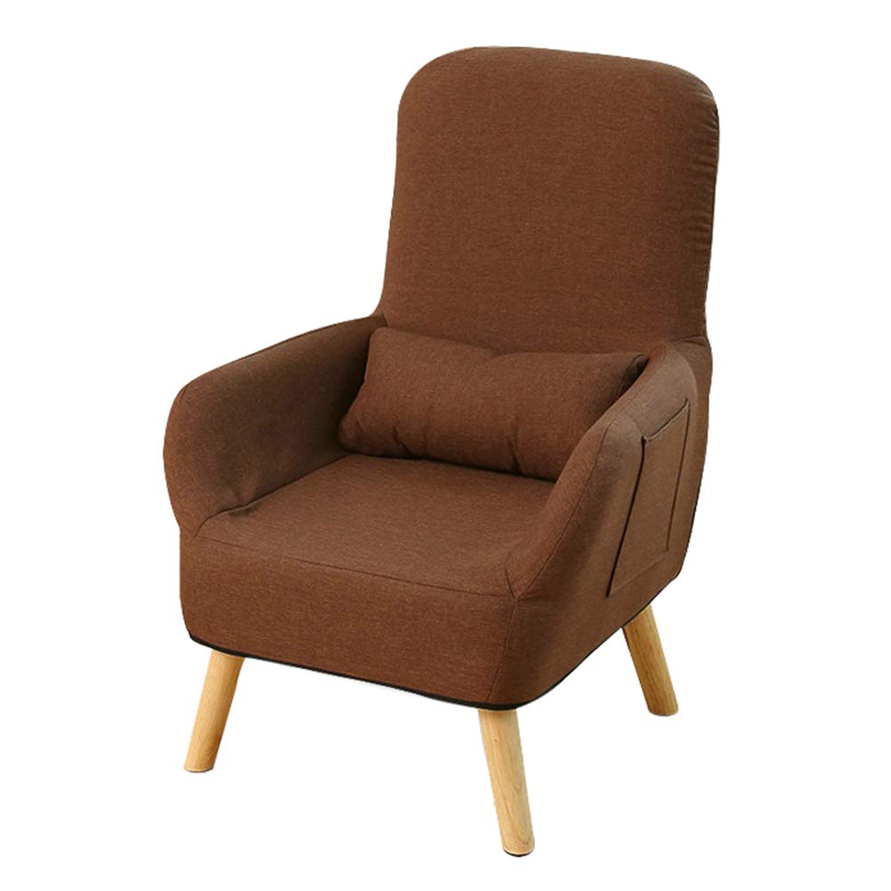 LXLA - Adjustable Feeding Chair & Lazy Sofa Backrest Lounger with Removable Washable Cover - Comfortable for Nursing, Reading & Relaxing in Living Room, Bedroom, Balcony (Coffee Color, Linen Size) - Perfect for Moms, Book Lovers & Small Space Living