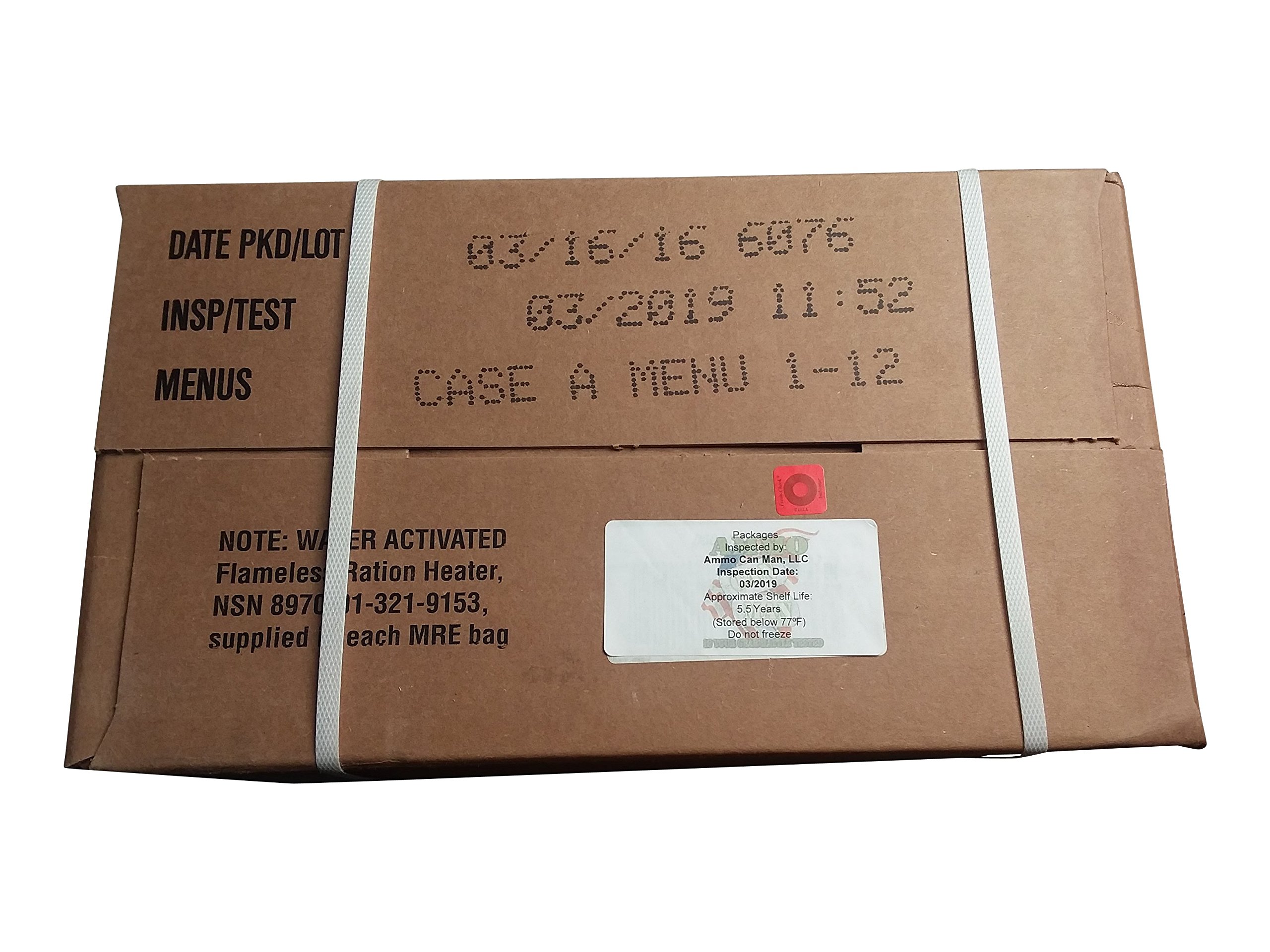 Premium ACM MRE (Meals Ready-To-Eat) Case - Inspection Date 03/2019 or Newer - Emergency Food Supply for Camping, Hiking & Survival Preparedness