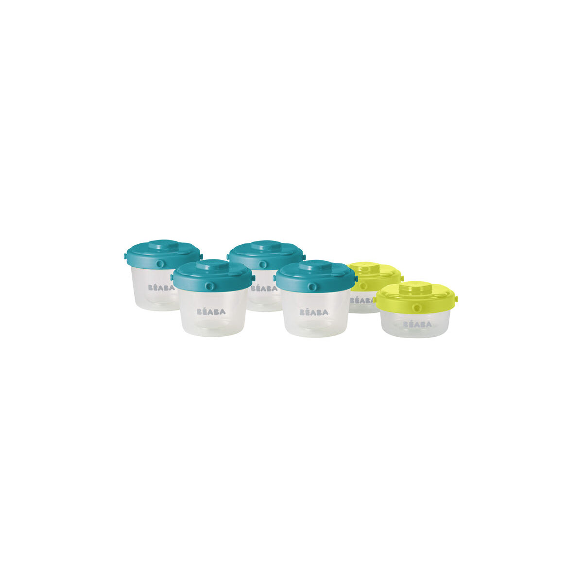 Beaba Baby Food Storage Containers Set of 6 - BPA-Free, Leak-Proof, Microwave & Freezer Safe - Perfect for Homemade Baby Puree, Snacks & Meal Prep