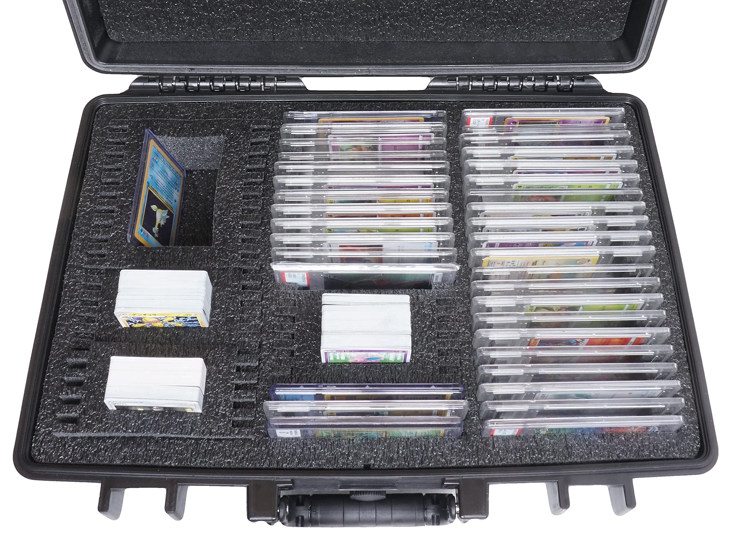Case Club 57-105 Graded Card Slab Carrying Case - Secure Storage for PSA/BGS/FGS/SGC Graded Slabs - Collector Box for Sports Cards, Pokemon, MTG & Baseball Cards - Travel Holder for Slabs, Sleeves & Loose Cards - Perfect for Trading, Collecting & Card Show Transport