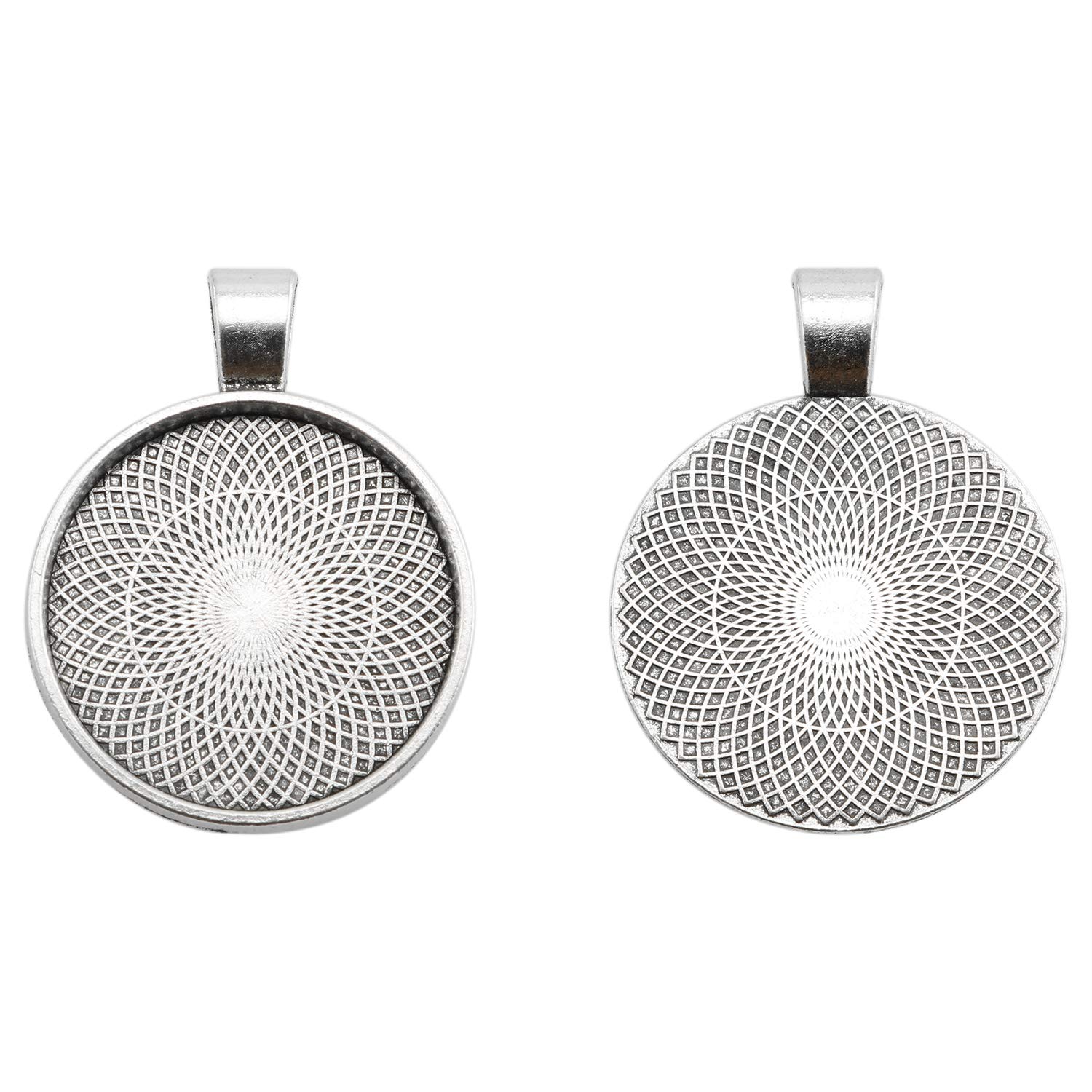 25pcs 25mm Round Bezel Pendant Trays - DIY Cabochon Blank Base for Jewelry Making, Crafting, and Photo Pendants - Perfect for Necklaces, Bracelets, and Earrings Accessories