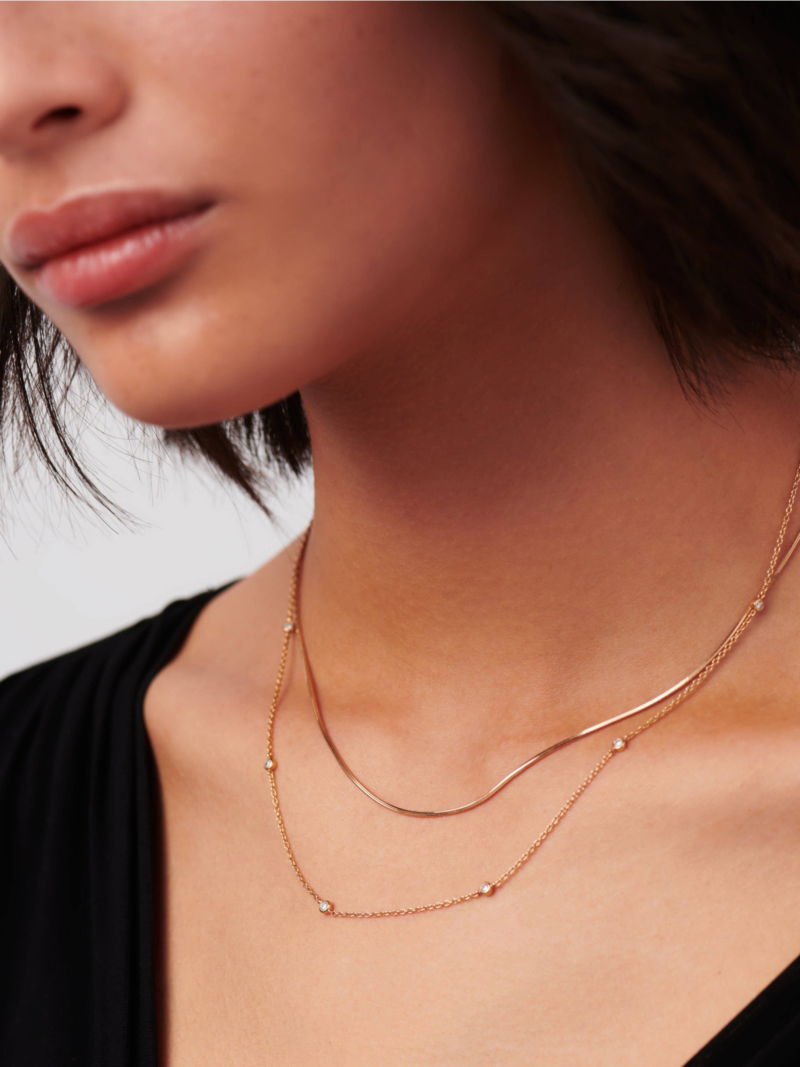 14K Solid Gold Floating Diamond Necklace - Dainty & Elegant Jewelry for Women | Perfect for Weddings, Anniversaries & Special Occasions