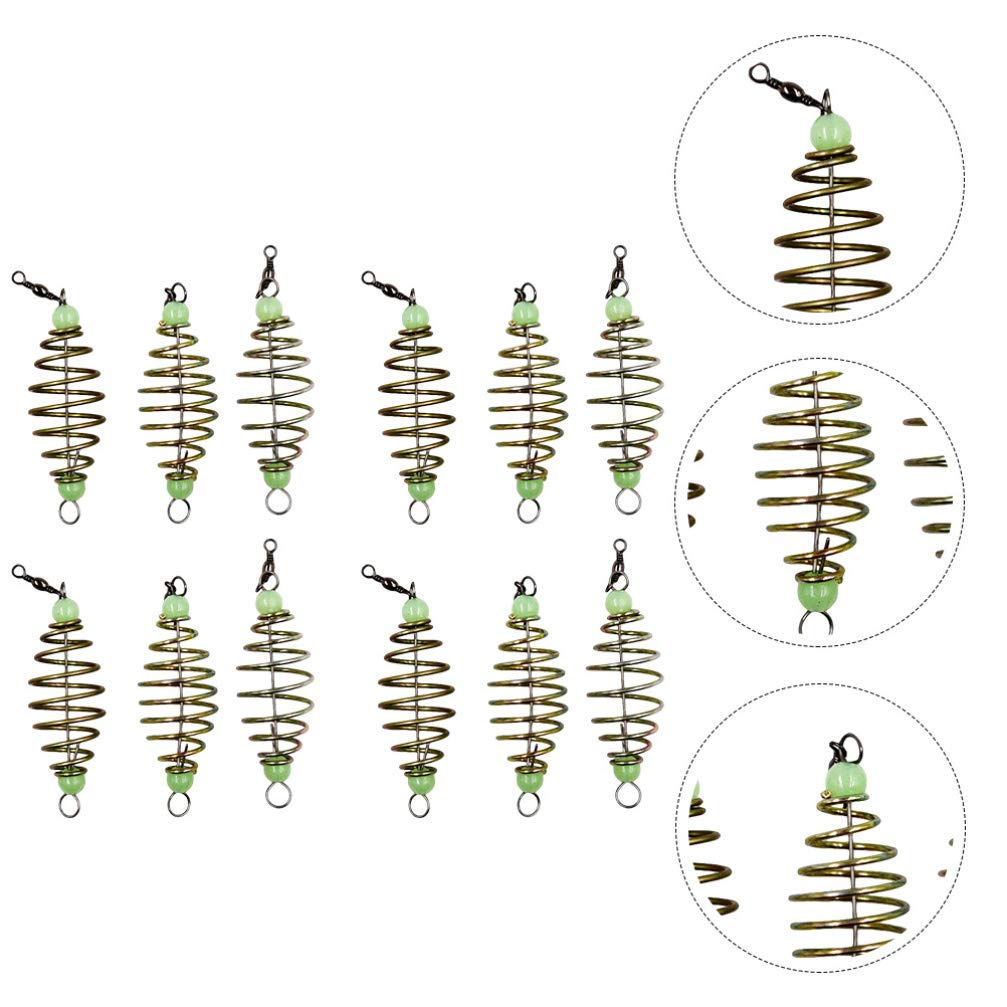 BESPORTBLE 36 Pcs Spring Bait Fishing Feeder - Carp Fishing Bait Cage, Lure Cage, and Tackle Basket for Freshwater & Saltwater Angling - Perfect for Carp, Catfish, and Bass Fishing Trips