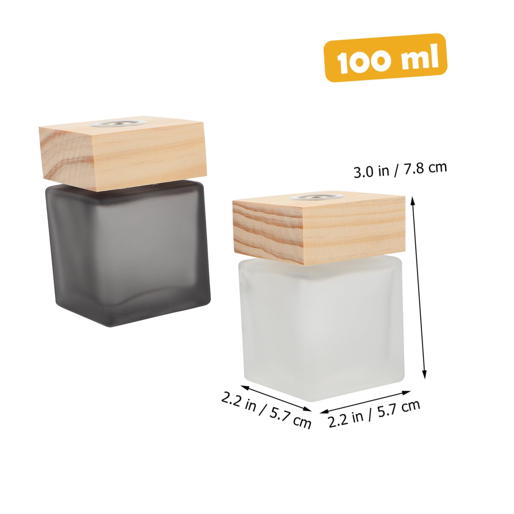 FUNOMOCYA 2 Pack 100ml Square Aromatherapy Bottles - Essential Oil & Perfume Bottles for Home Decor, Diffuser, DIY Blends & Spa Relaxation