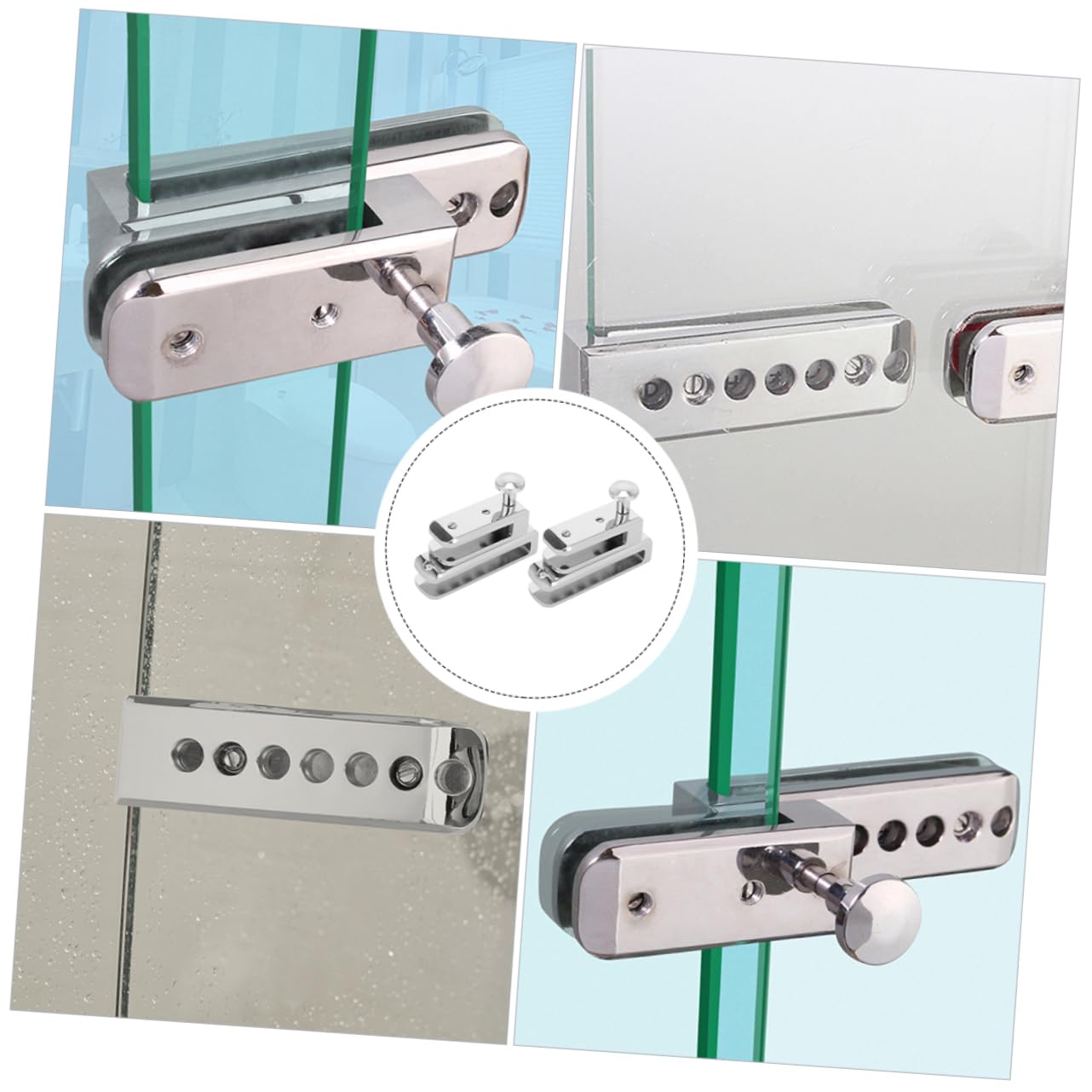 2-Pack Glass Door Lock for Bedroom, Shower & Patio - Sliding Door Security Lock with Zinc Alloy Cylinder, Child Safety Catch for Frameless Glass Doors (Home, Office, Hotel Use)
