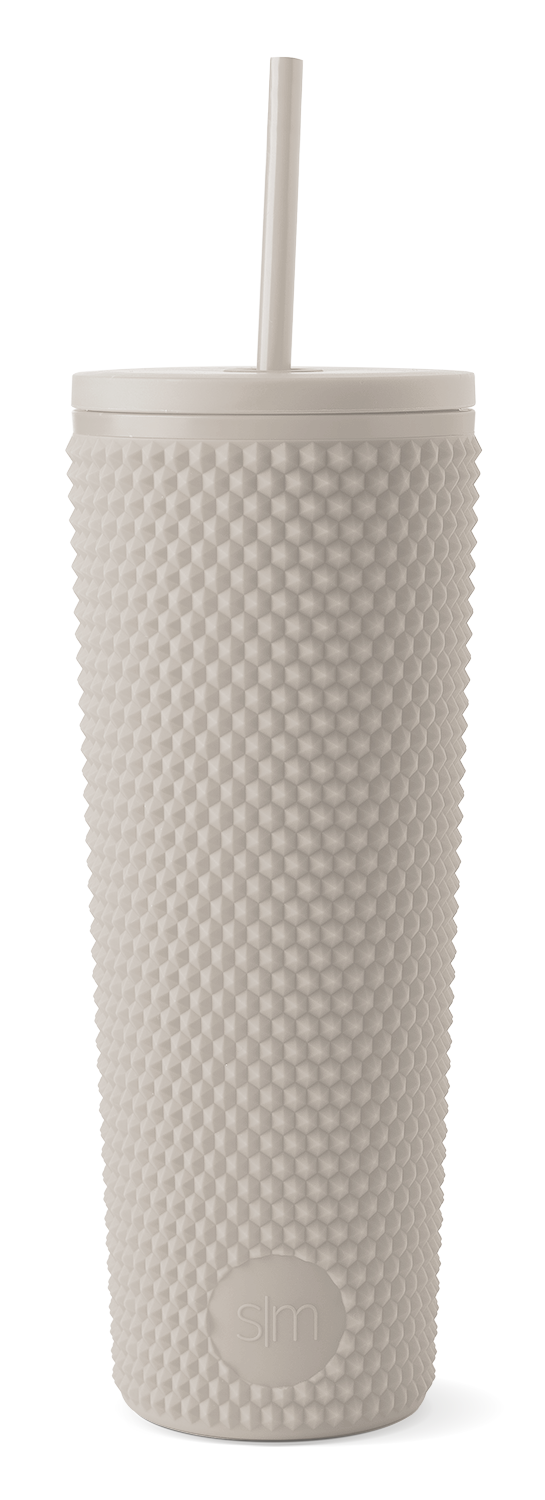 Textured Plastic Classic Tumbler with Straw Lid - Insulated 20oz Travel Mug for Hot & Cold Drinks - Perfect for Office, Gym, Hiking and Outdoor Activities