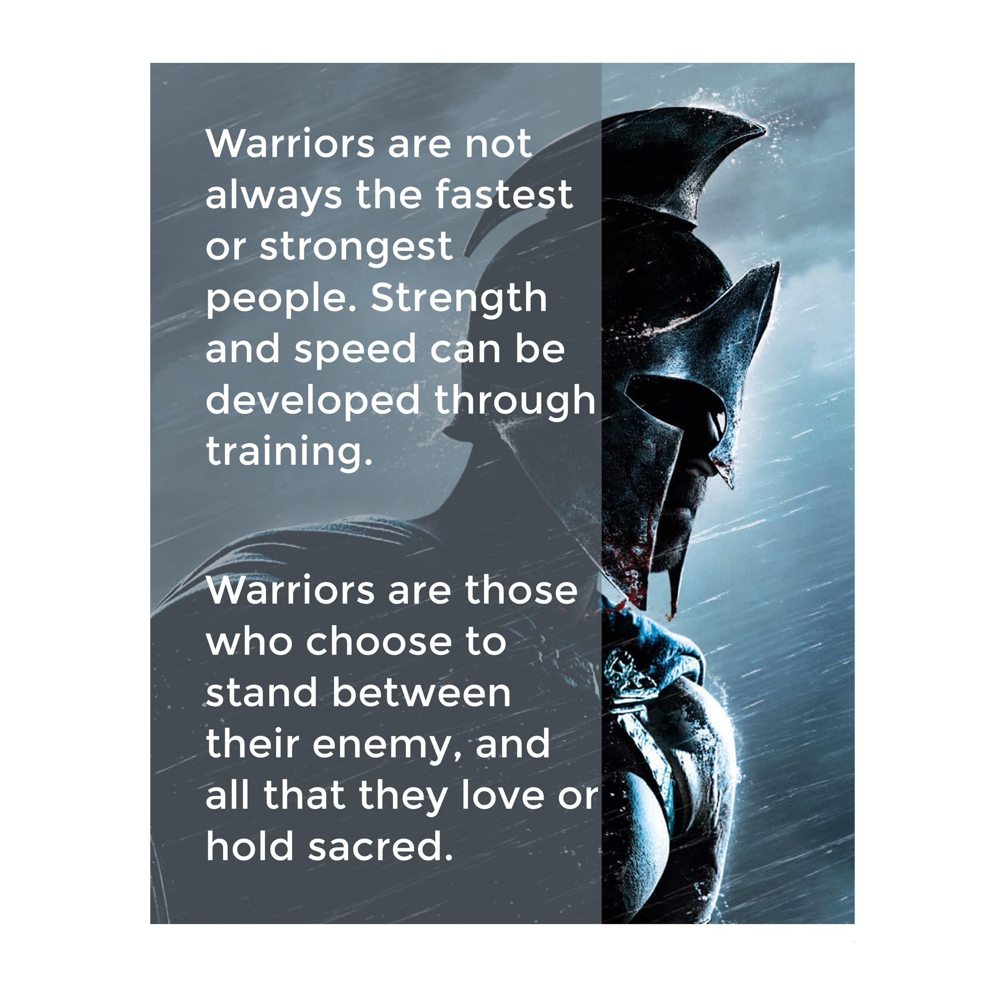 Warriors Stand Between Enemy & All They Love - Motivational Wall Art Print for Home & Office Decor - Inspirational Living Room, Bedroom & Workspace Aesthetic - Unframed 8x10 Inches - Perfect for Gifts, Meditation Spaces & Warrior-Themed Interiors
