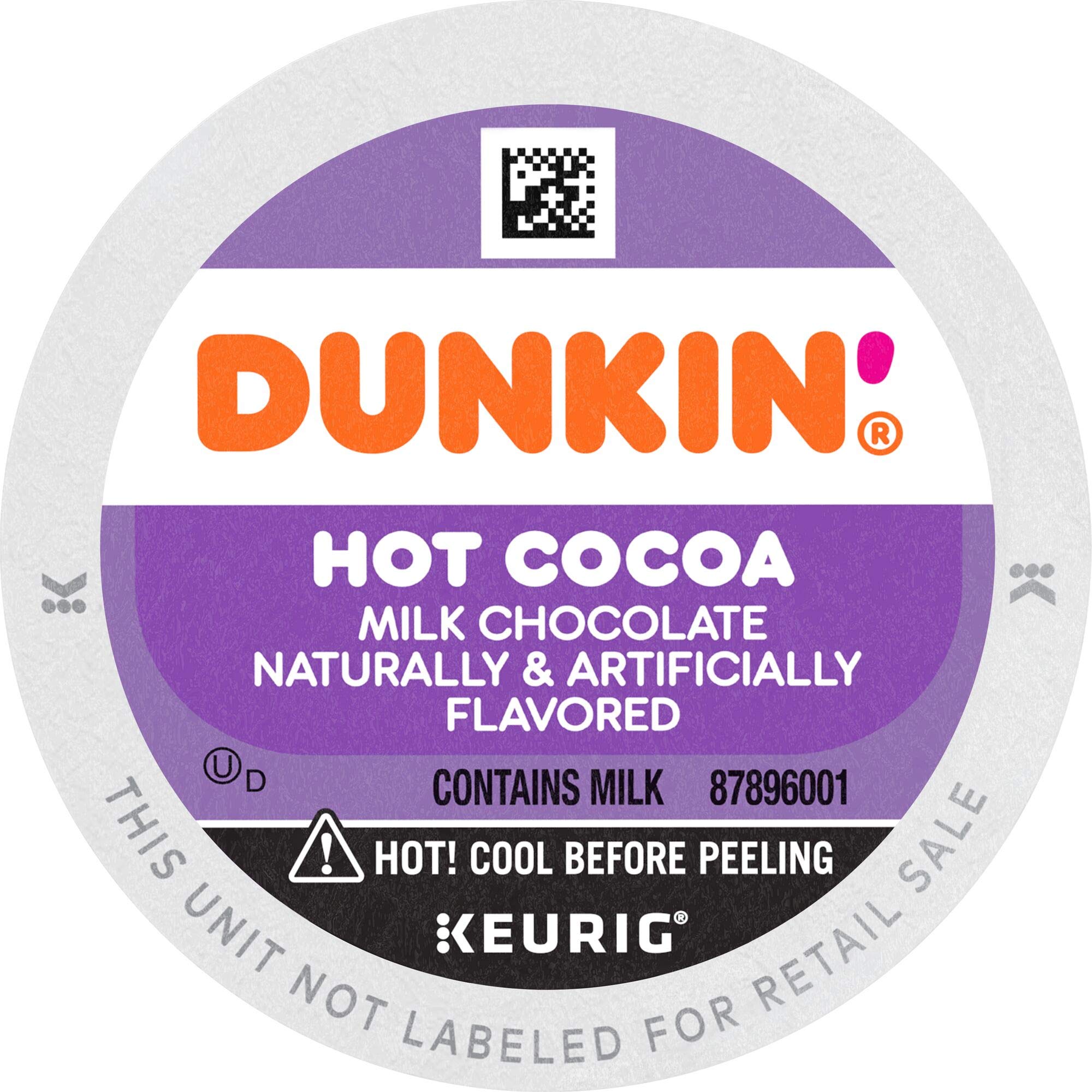 Dunkin' Milk Chocolate Hot Cocoa K-Cups - 60 Count for Keurig Coffee Makers | Rich & Creamy Hot Chocolate Pods for Winter Warmth, Office Breaks & Cozy Family Nights