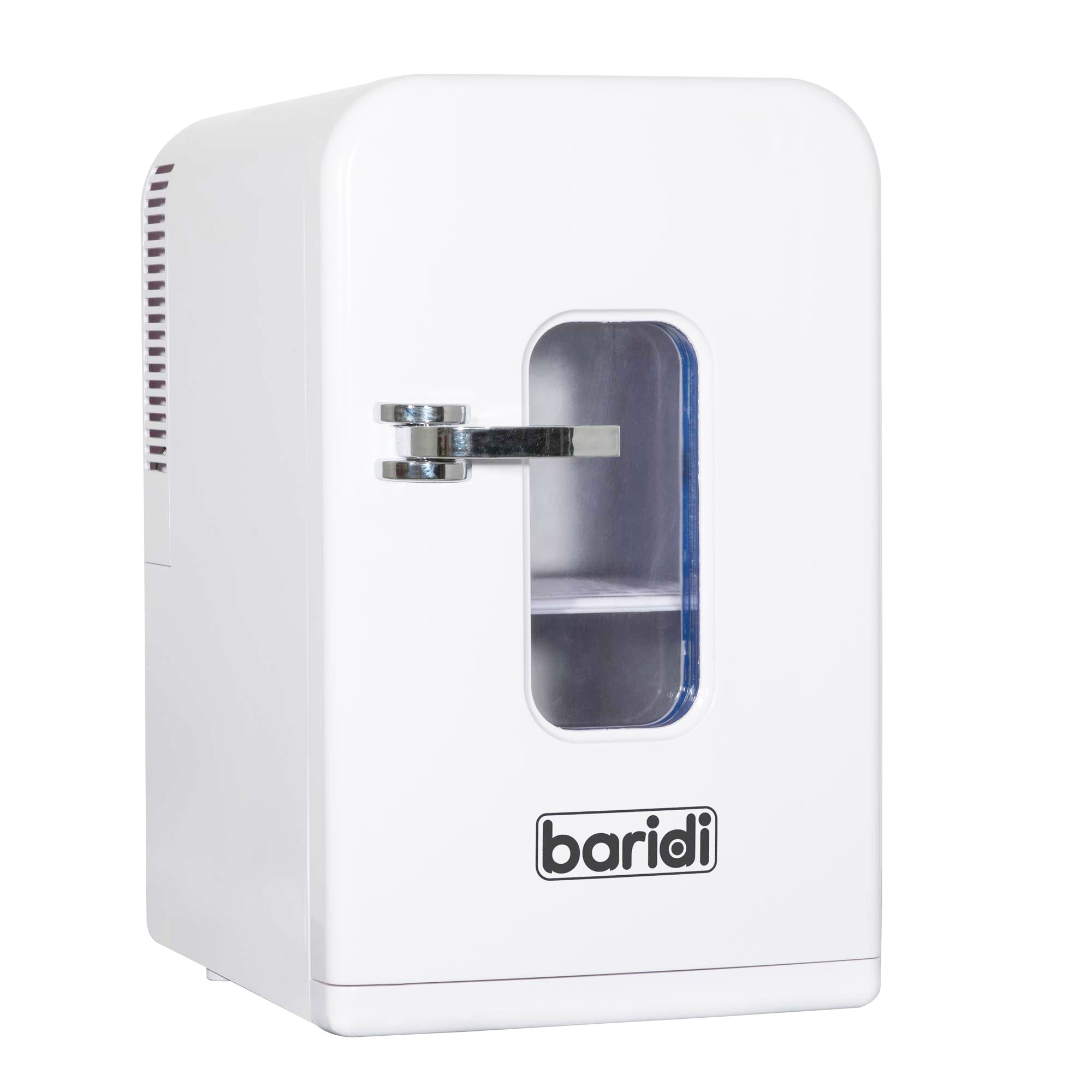 Baridi 15L Mini Fridge Cooler - 12V/230V Portable Compact Refrigerator for Makeup Skincare, Car Travel, Bedroom Dorm, Camping & Office - Energy Efficient White Mini Fridge (Model DH94) - Perfect for Cosmetics, Drinks, Snacks & Small Item Storage
