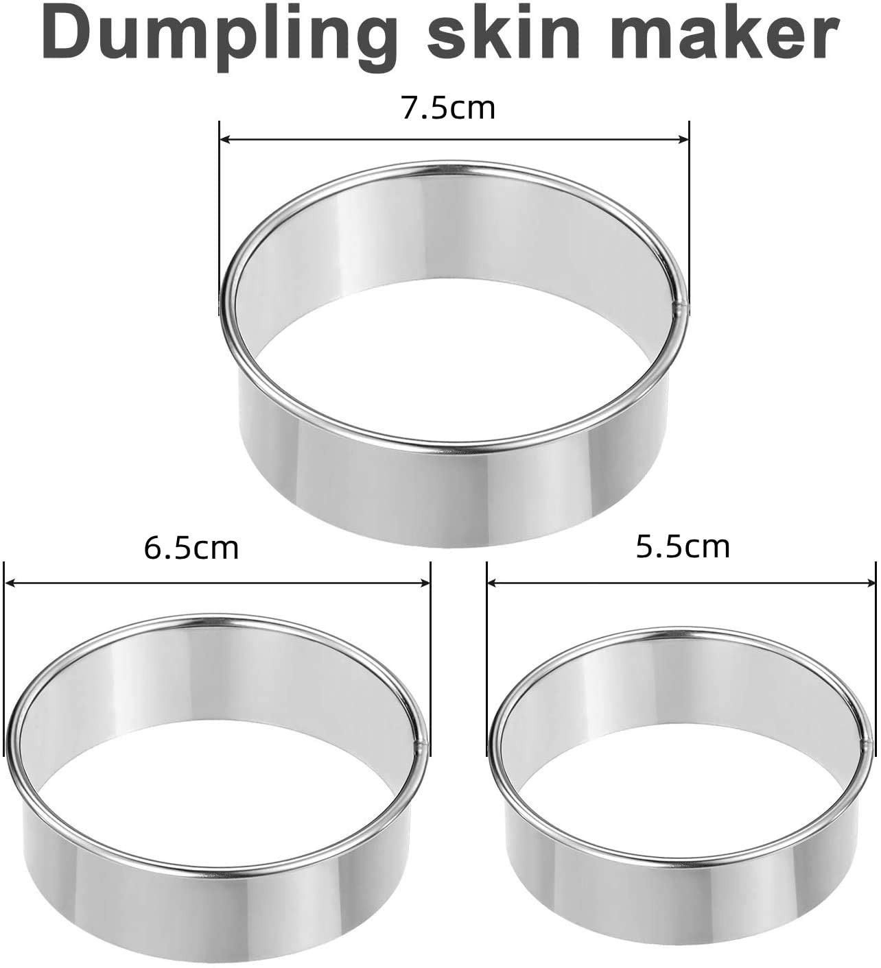 5-Piece Stainless Steel Dumpling Maker Set - Professional Dumpling Wrapper Mold, Dough Press & Ravioli Cutter for Home Kitchen | Perfect for Asian Cooking, Meal Prep & Family Gatherings