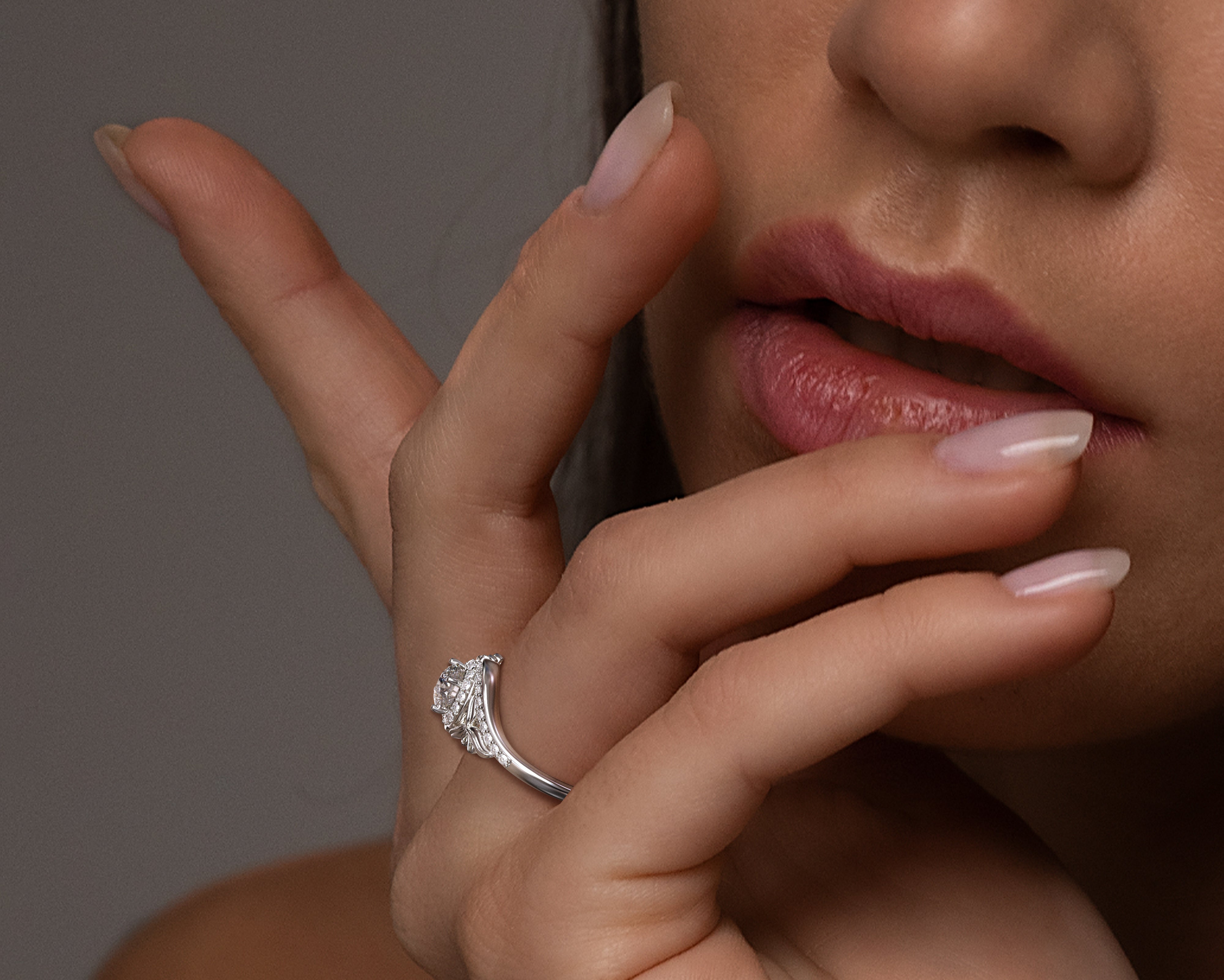 Exquisite Blooming Diamond Halo Engagement Ring - 14K White Gold Bridal Wedding Band for Women - Perfect for Proposals, Anniversaries & Romantic Occasions