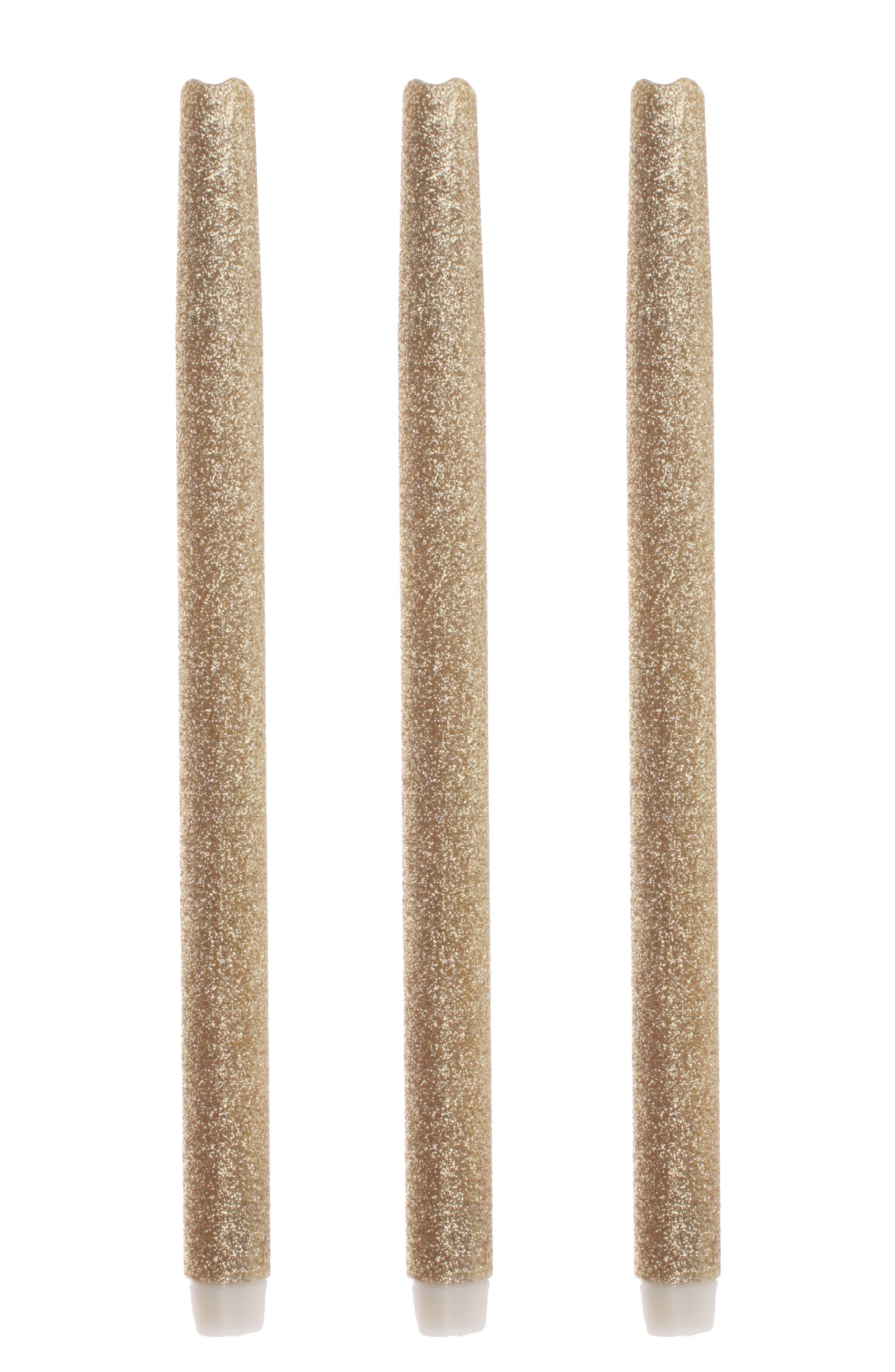 Simplux Melted Side LED Taper Candles with Timer - Set of 2 Gold 12 Inch Flameless Battery Operated Candles for Romantic Dinner, Wedding Centerpiece, Holiday Decor & Home Ambiance Lighting