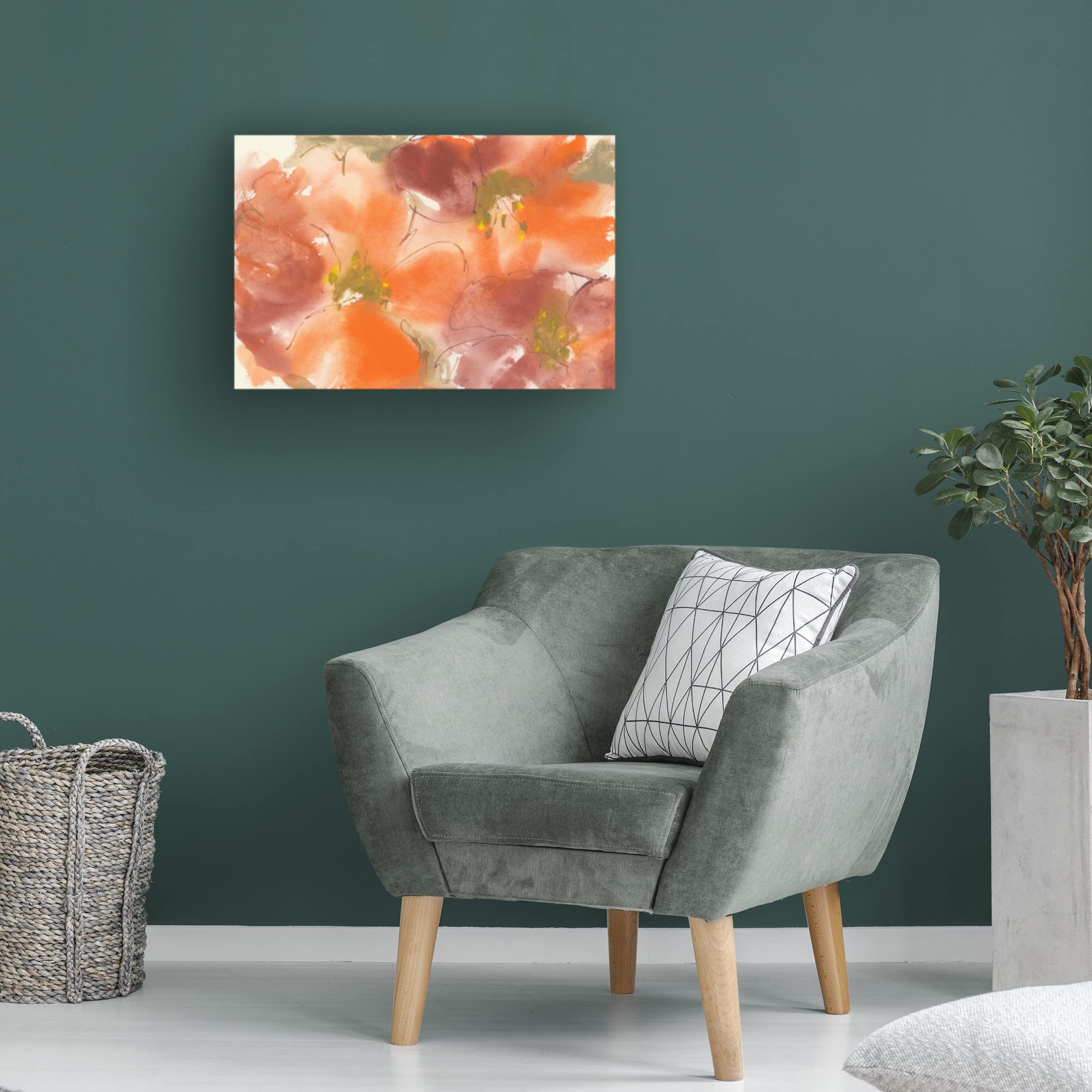 Tribal Lilies I Canvas Art Print by Chris Paschke - Modern Abstract Floral Wall Decor for Living Room, Bedroom & Office