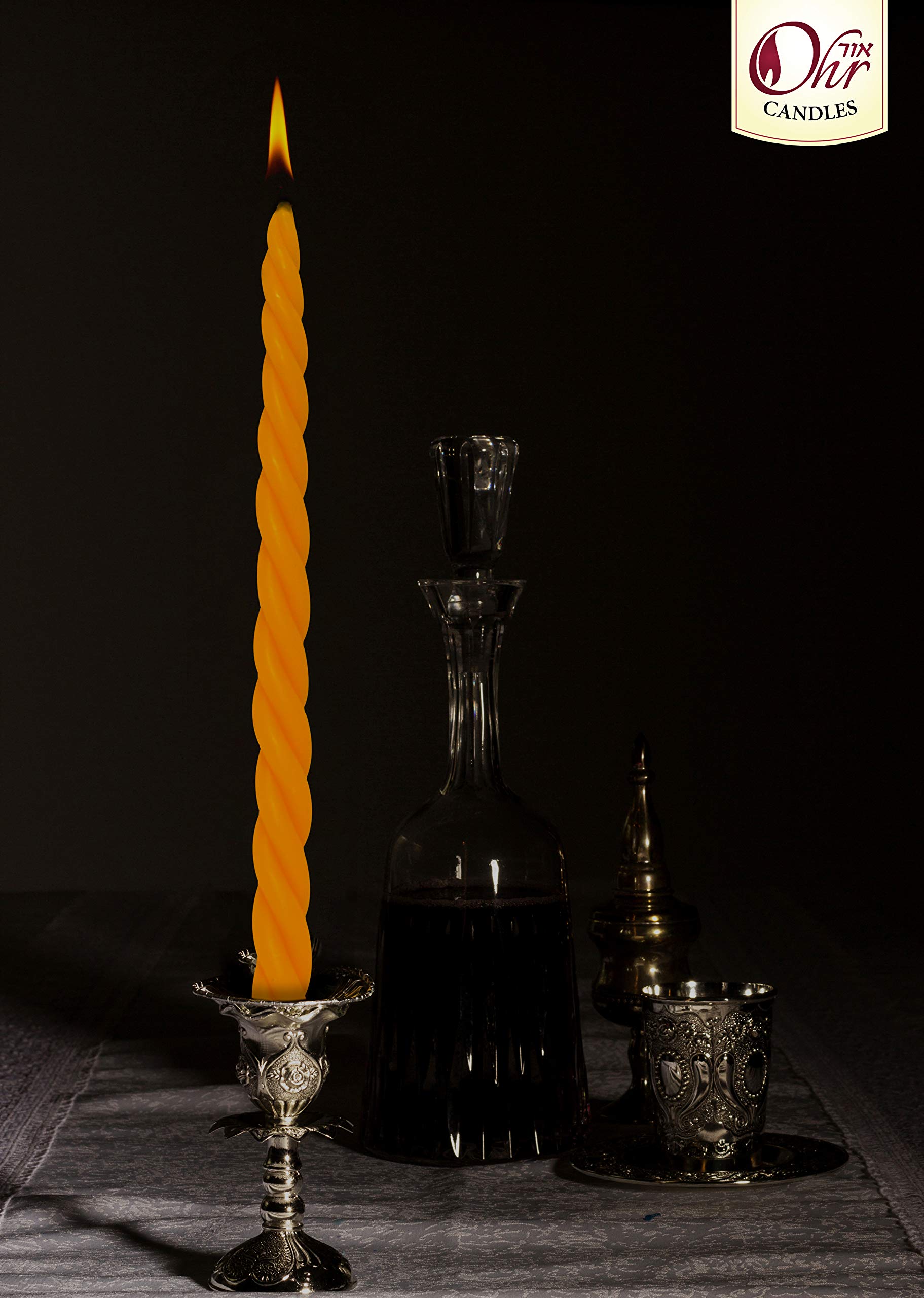 Pure Beeswax Havdalah Candle 3-Pack | Hand-Braided Shabbat Candles | Kosher Judaica Gift for Jewish Holidays | Perfect for Havdalah Ceremony, Shabbat Dinner & Home Decor