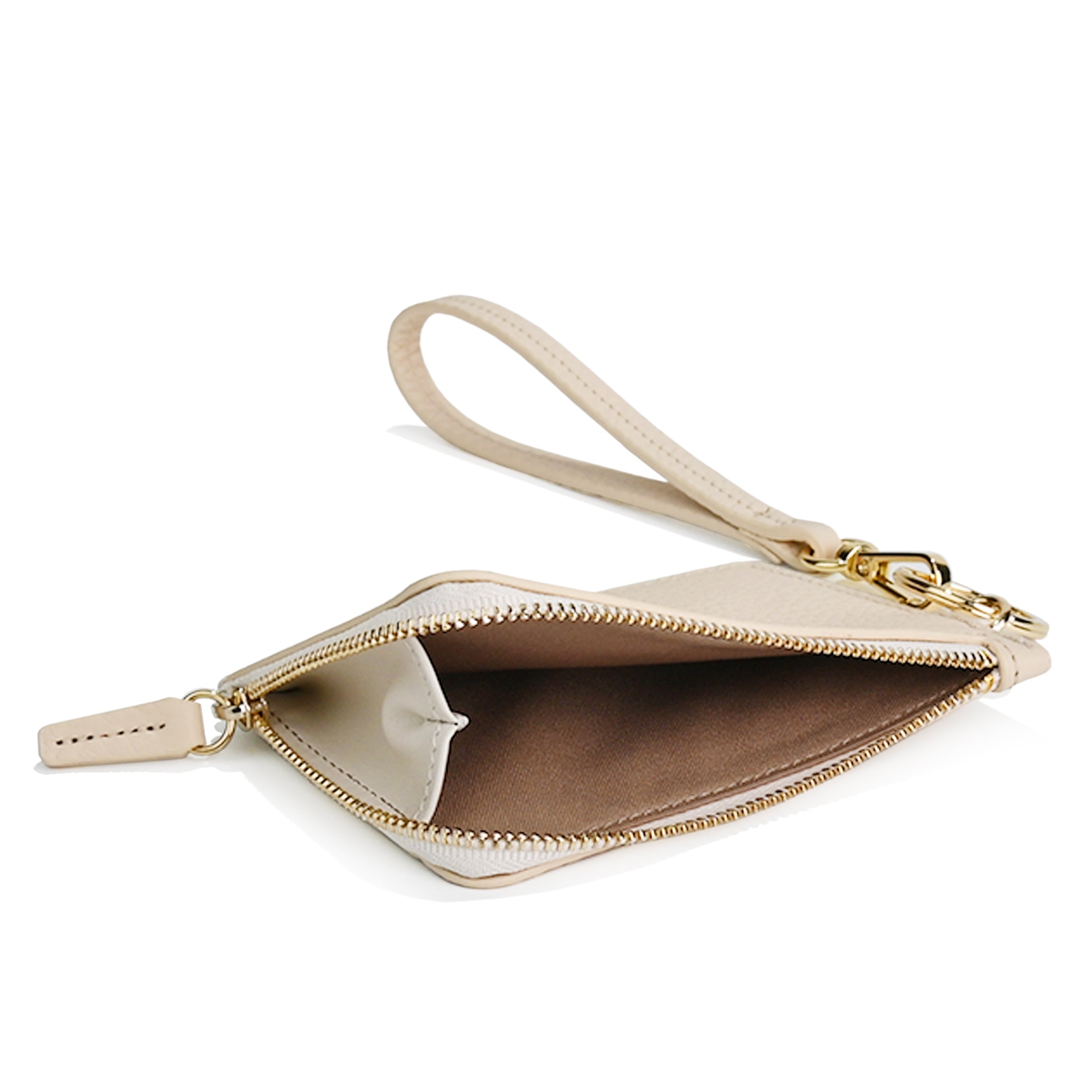 Devon Wristlet Handbag - Ivory & Sand Stripe Crossbody Clutch for Women | Perfect for Parties, Weddings & Evening Events
