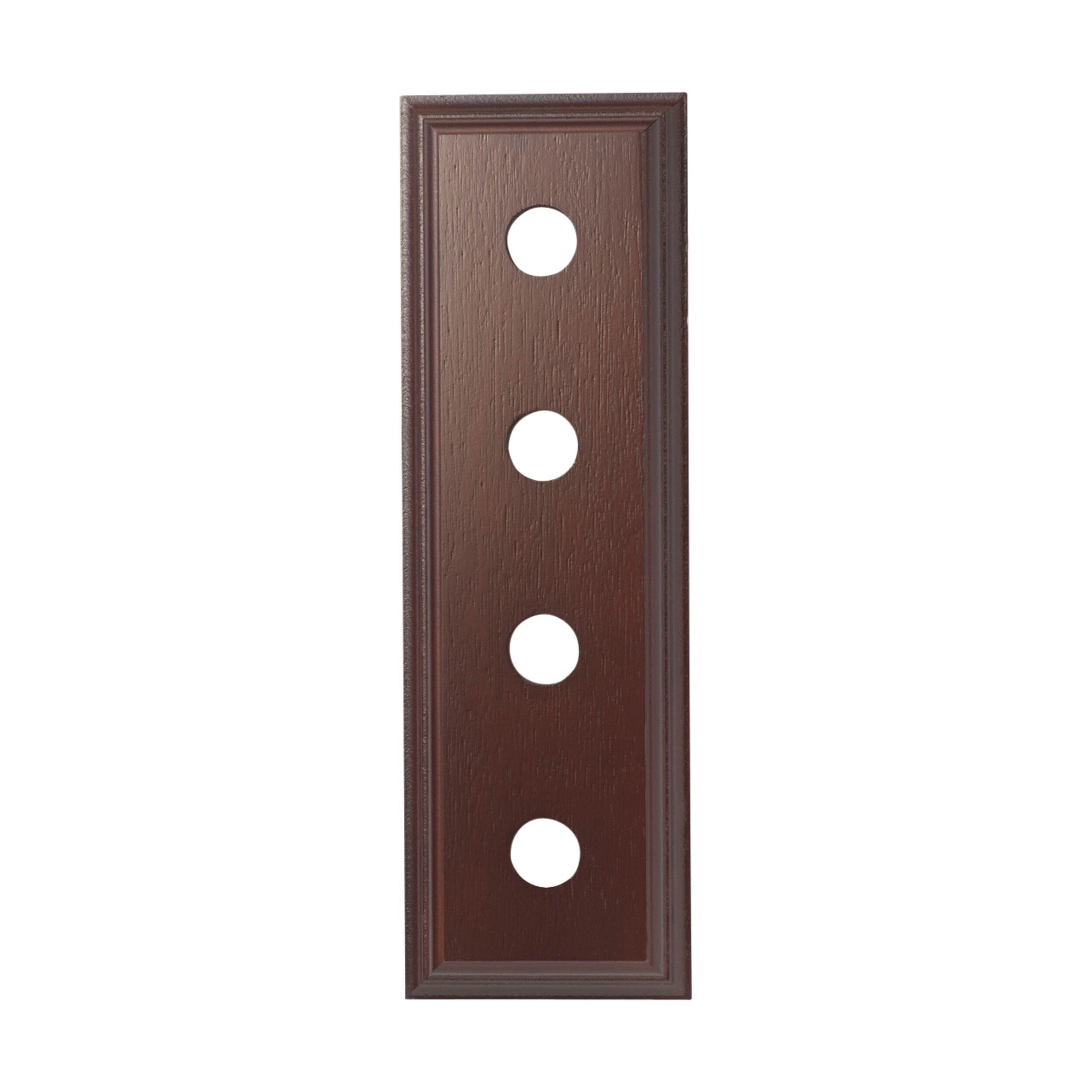 5414 Classic Quad Cedar Switch Socket Block - 90mm x 280mm (HxL) - Durable Electrical Outlet for Home, Office & Workshop Use