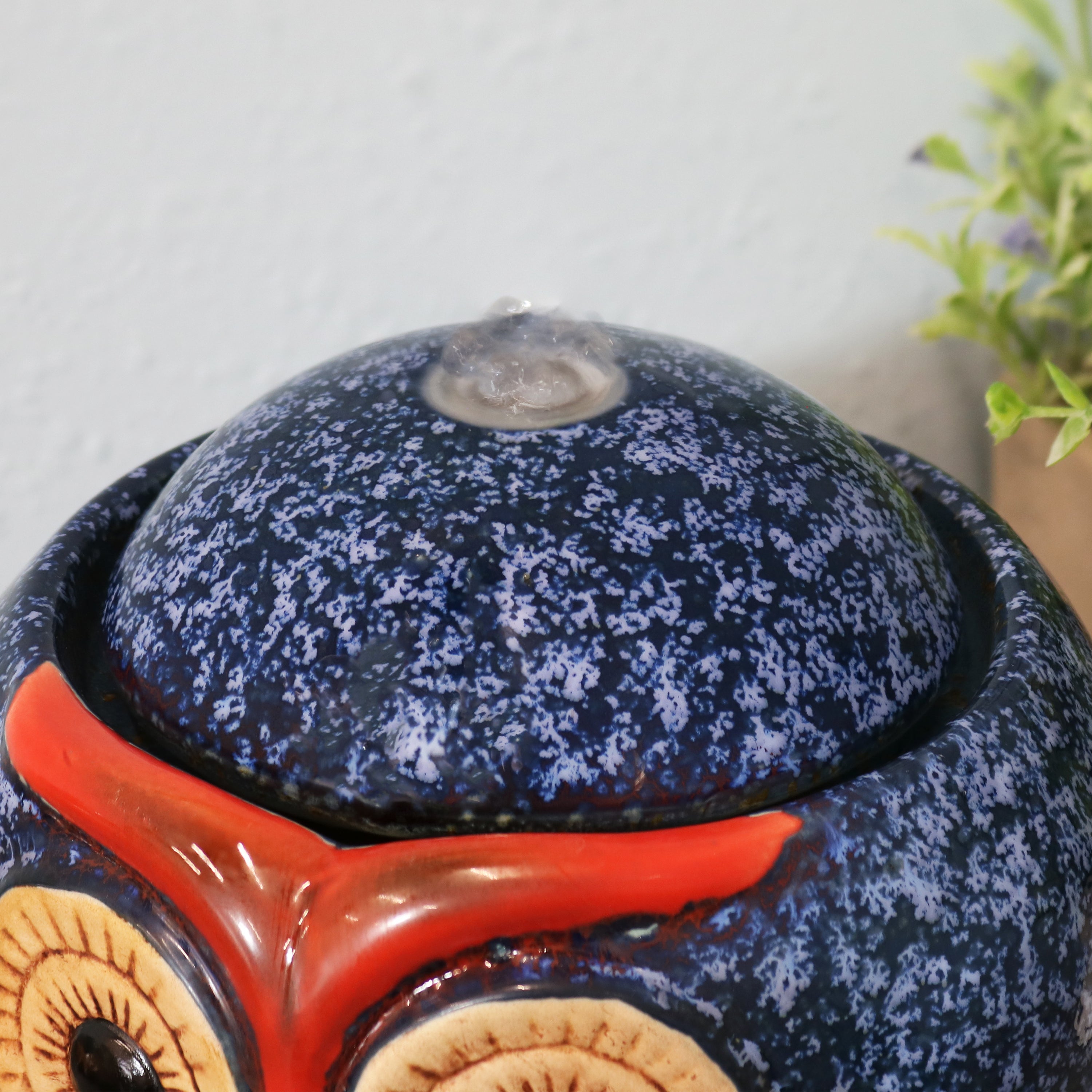 Sunnydaze Ceramic Owl Indoor Tabletop Water Fountain - Relaxing Home & Office Decor for Stress Relief, Feng Shui & Meditation | Perfect for Living Room, Bedroom, Garden or Patio