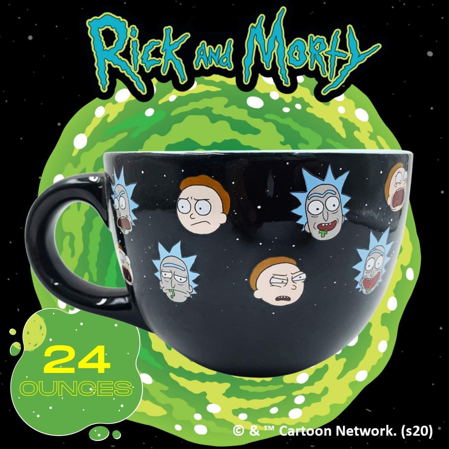 Rick and Morty Ceramic Soup Mug 24oz - Fun Cartoon Character Coffee Cup for Soup, Tea & Hot Drinks - Perfect Gift for Fans & Collectors - Great for Home, Office & Gifts