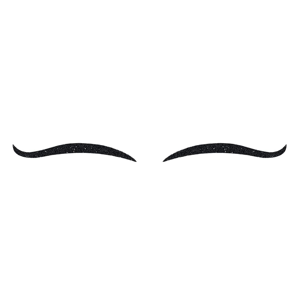 Comet Busters Glitter Black Eyeliner Stickers (EYE084) - Waterproof Self-Adhesive Eye Makeup Decals for Parties, Halloween & Cosplay