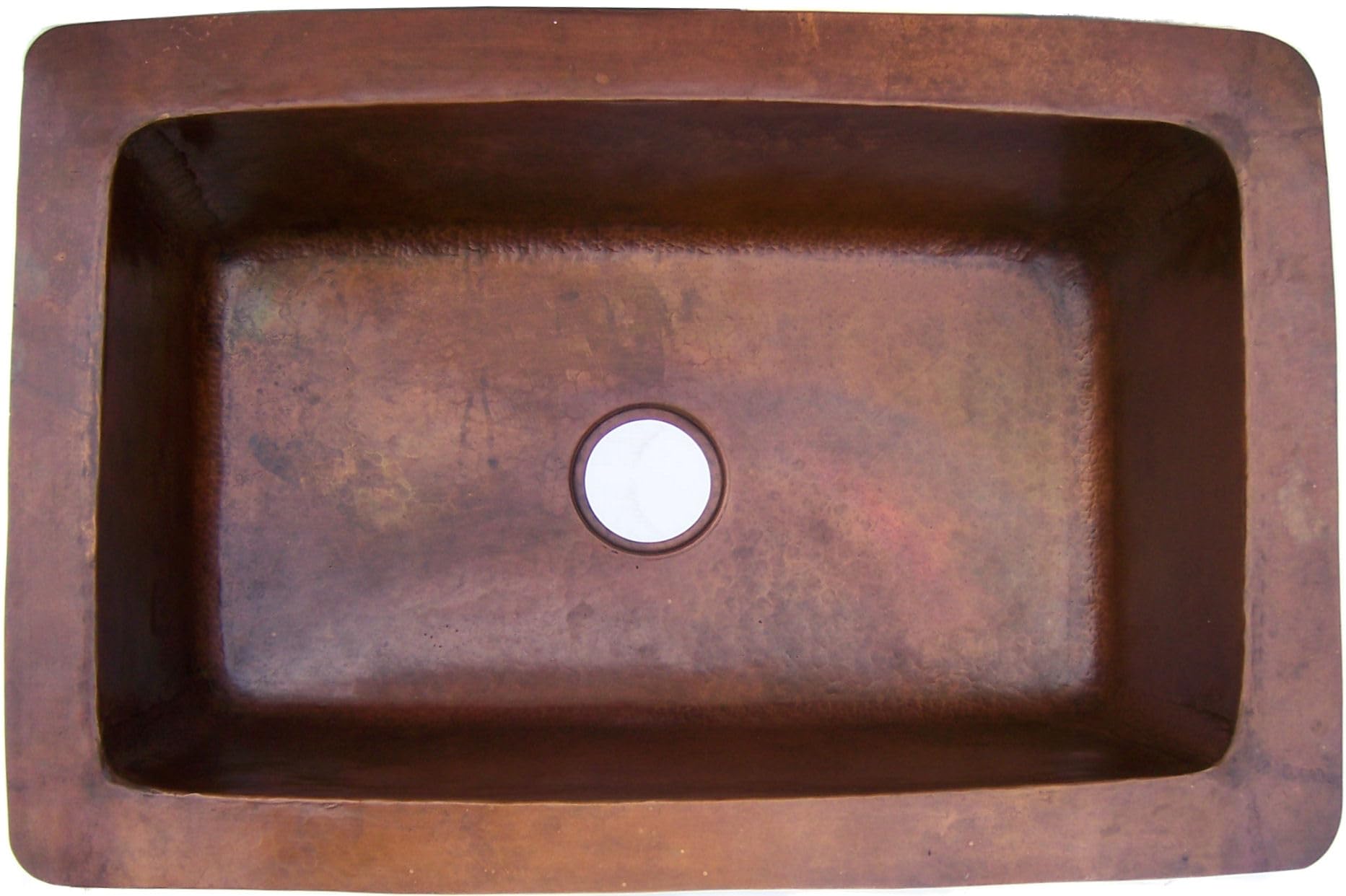 Hammered Copper Kitchen Sink with Rounded Bottom - Farmhouse Style, Handcrafted for Modern & Rustic Homes - Perfect for Farmhouse, Cottage & Vintage Style Kitchens