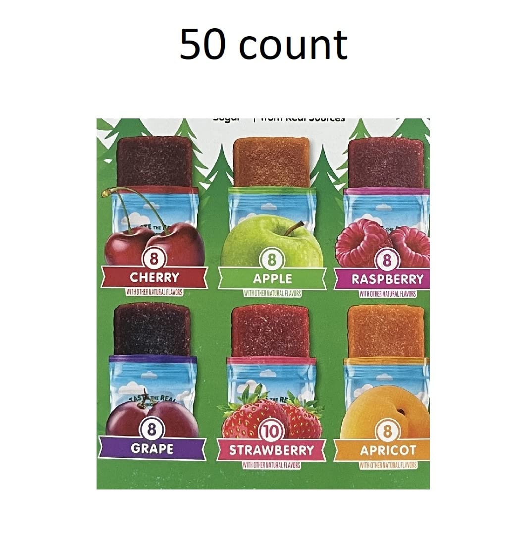 Stretch Island All-Natural Fruit Leather Snacks Variety Pack - Cherry, Apple, Strawberry, Apricot, Grape, Raspberry - 0.5oz No Sugar Added (50 Count) | Healthy On-the-Go Snack for Kids, Hiking, Lunch Boxes & Road Trips