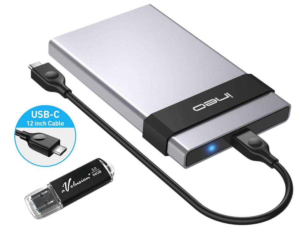 Avolusion Ineo 960GB (1TB) USB 3.1 Portable External SSD with Free 64GB Flash Drive - Ultra Speed 550MB/s Read/Write - 6 Year Warranty - Perfect for Data Backup, Gaming & Travel Storage